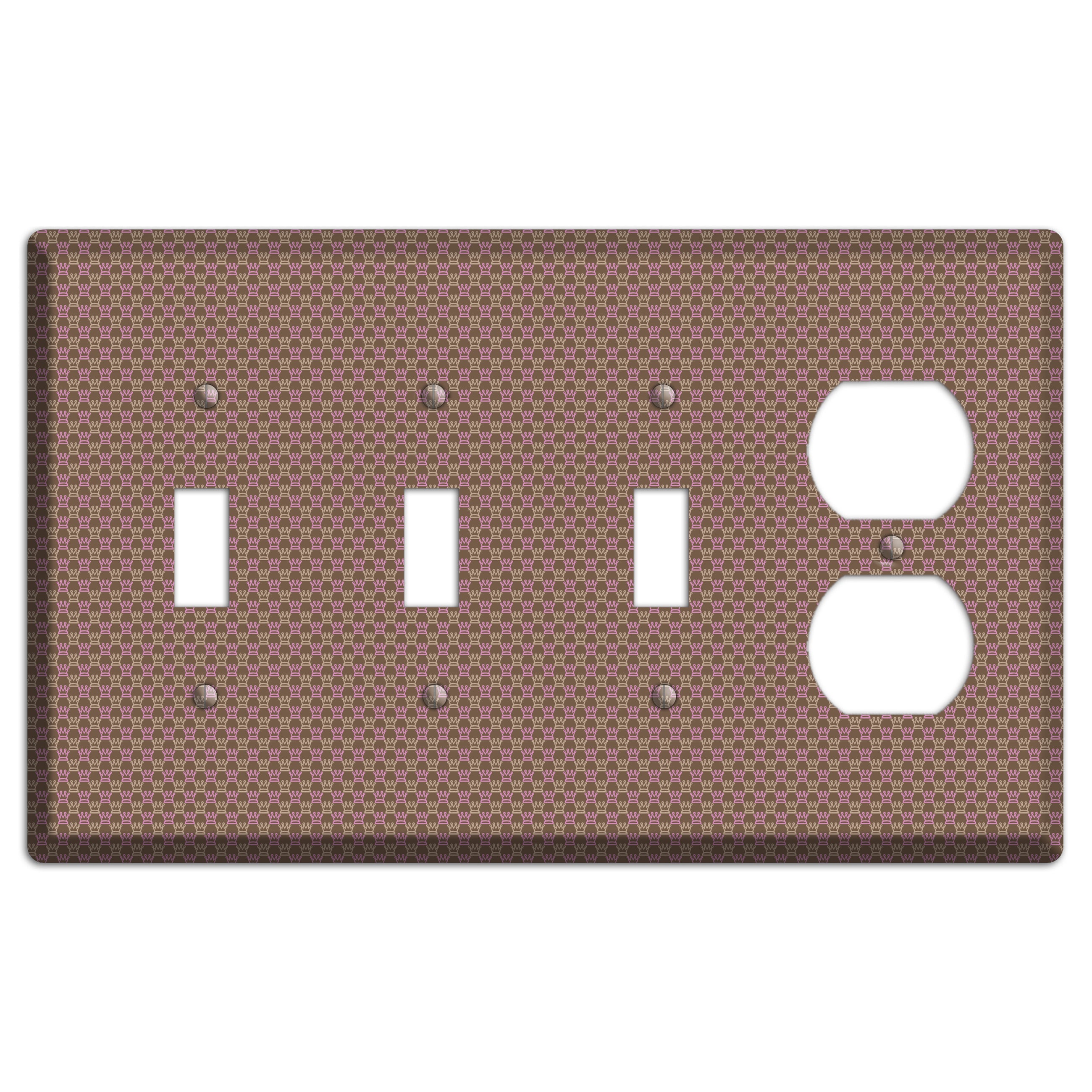 Brown Foulard 3 Toggle / Duplex Wallplate