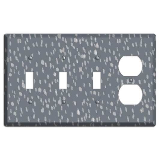 Gray and White Speckle 3 Toggle / Duplex Wallplate