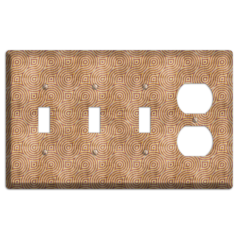 Beige and Red Swirl 3 Toggle / Duplex Wallplate