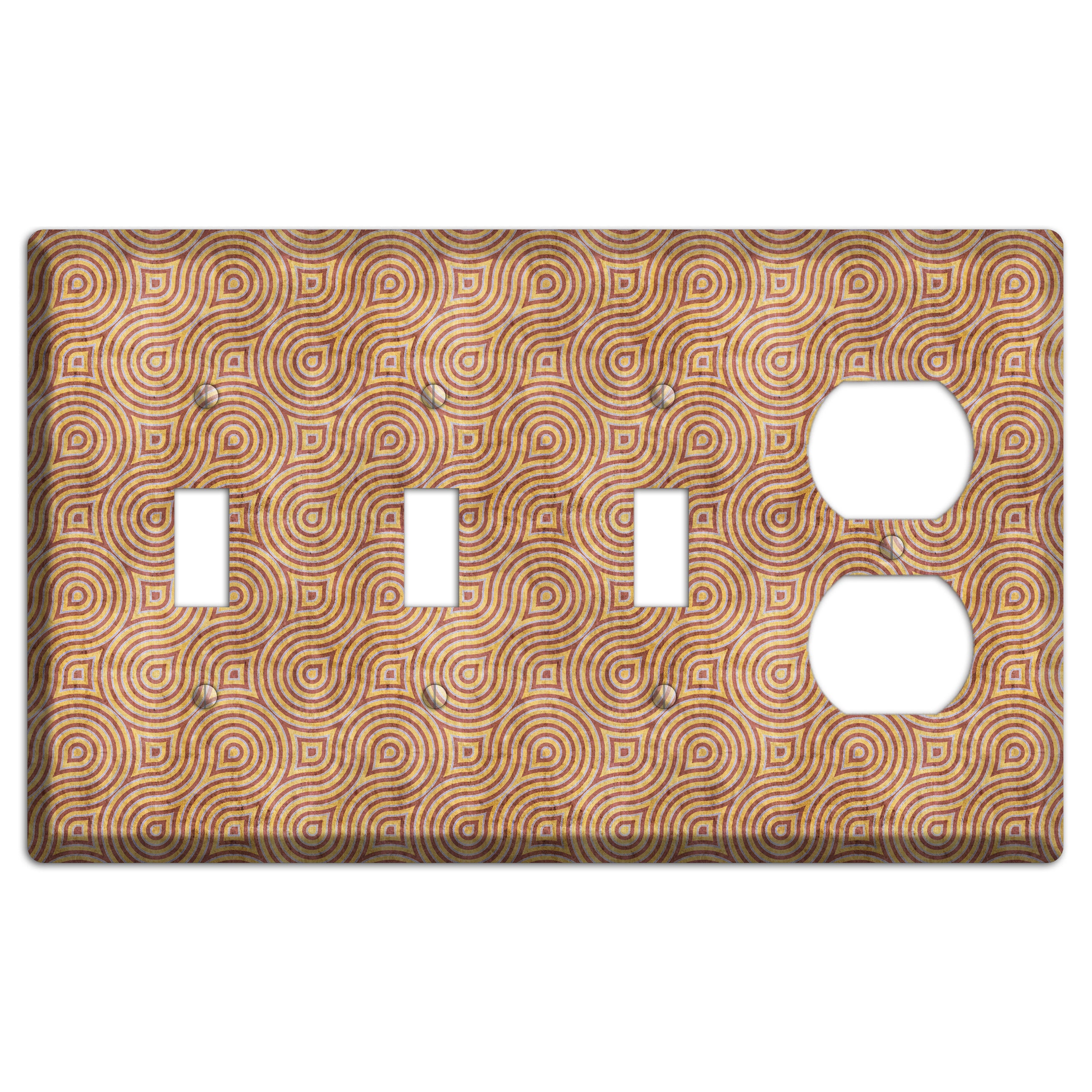 Beige and Red Swirl 3 Toggle / Duplex Wallplate