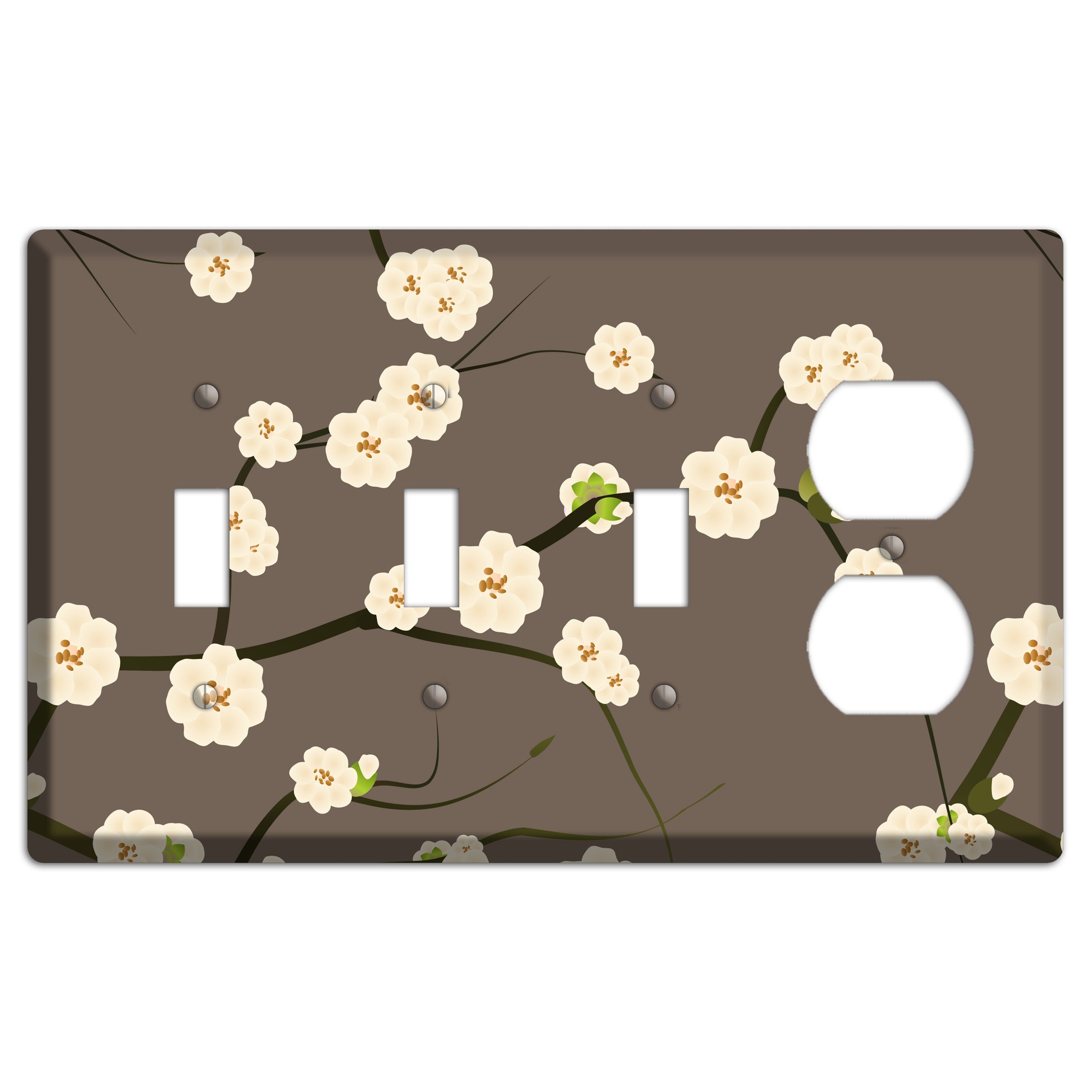 Yellow and Brown Cherry Blossoms 3 Toggle / Duplex Wallplate