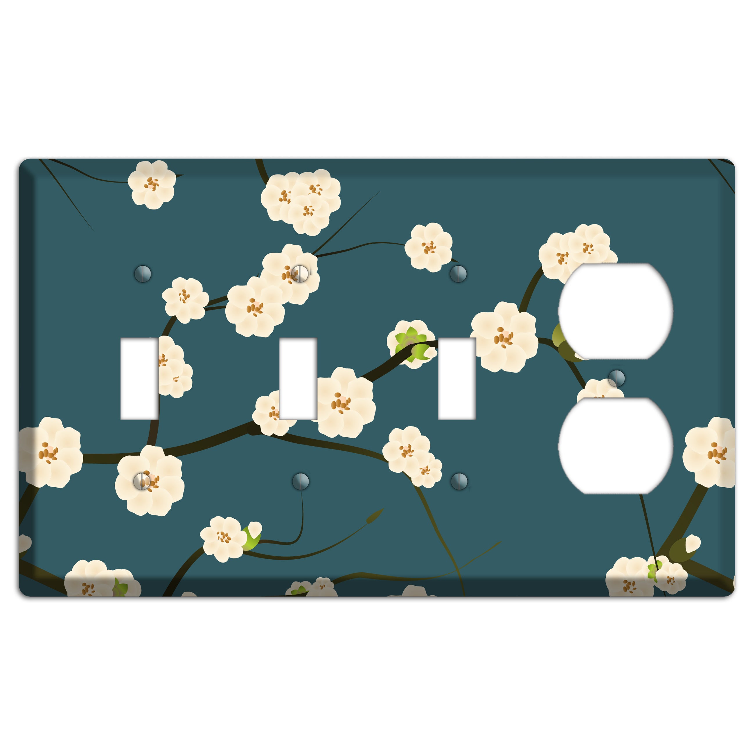 Blue Cherry Blossoms 3 Toggle / Duplex Wallplate