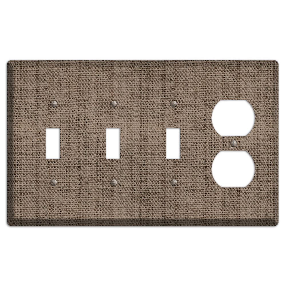 Coffee Burlap 3 Toggle / Duplex Wallplate