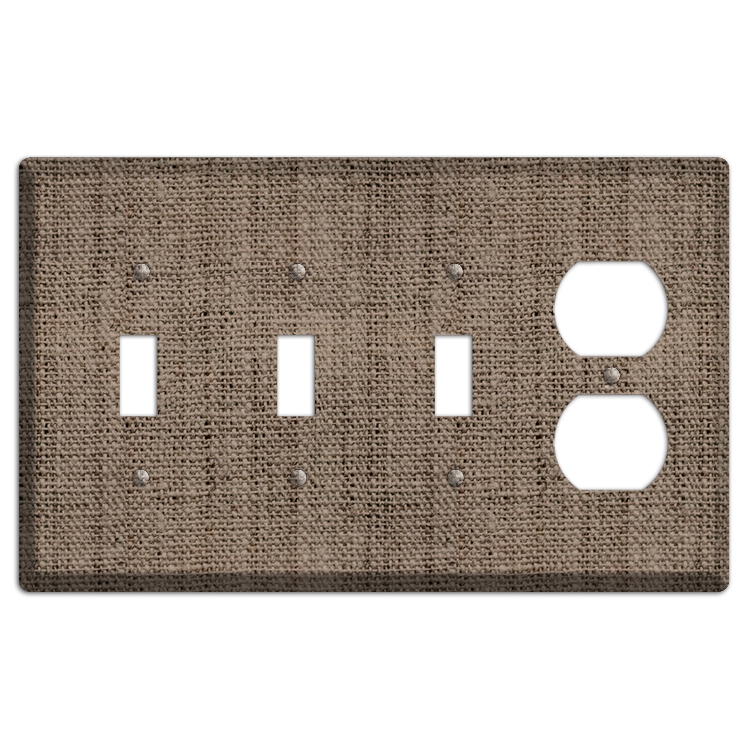 Coffee Burlap 3 Toggle / Duplex Wallplate