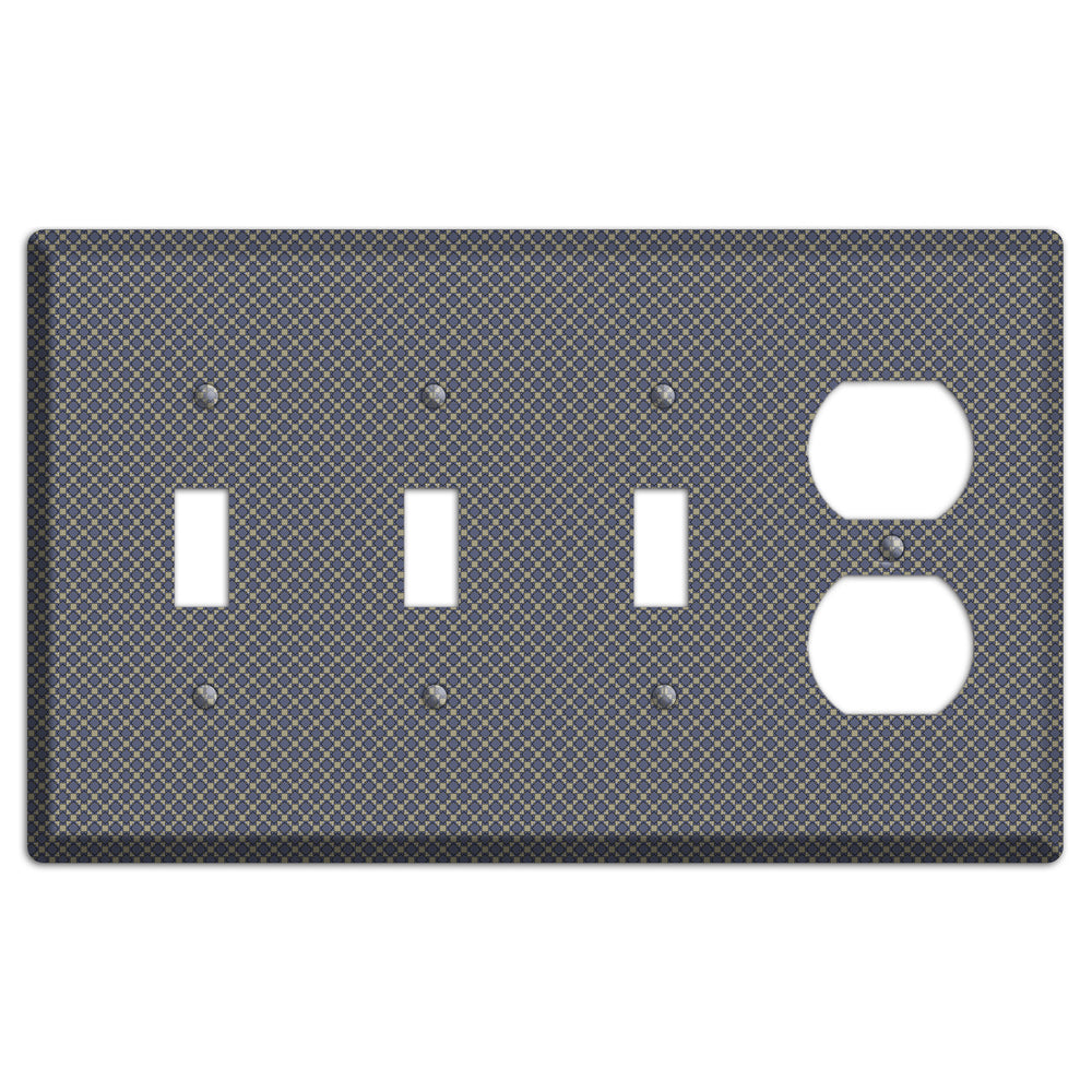 Blue-grey Arabesque 3 Toggle / Duplex Wallplate