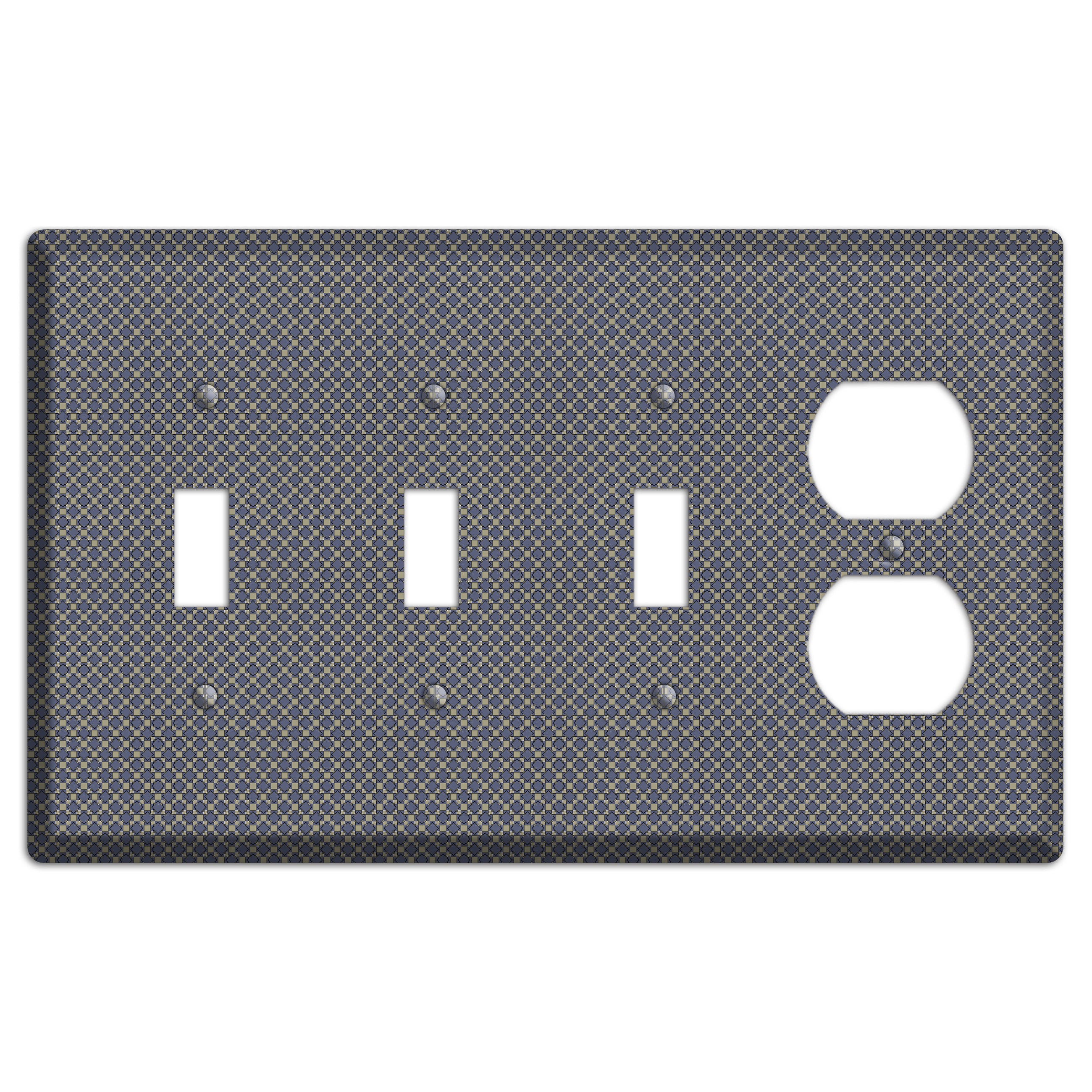 Blue-grey Arabesque 3 Toggle / Duplex Wallplate