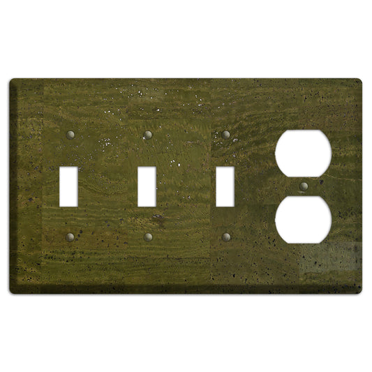 Olive Cork 3 Toggle / Duplex Wallplate