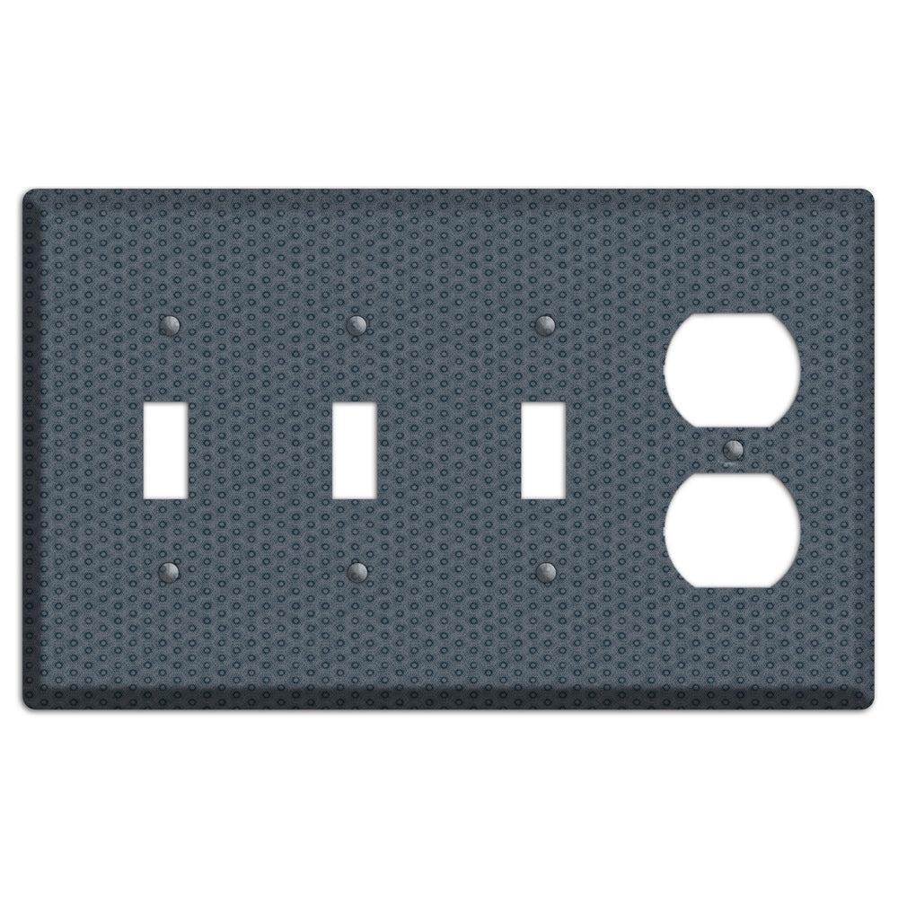 Blue Grey Foulard 3 Toggle / Duplex Wallplate