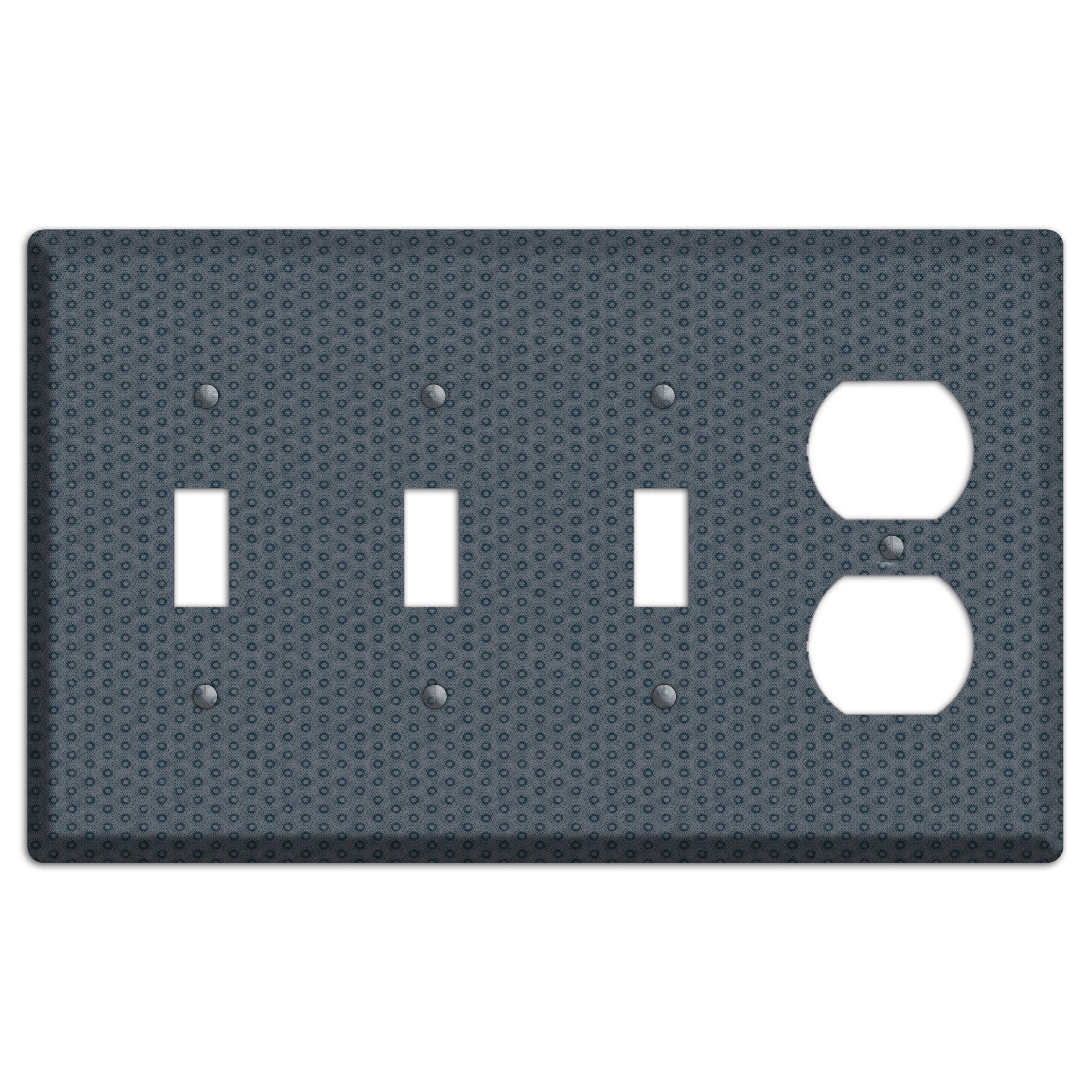 Blue Grey Foulard 3 Toggle / Duplex Wallplate