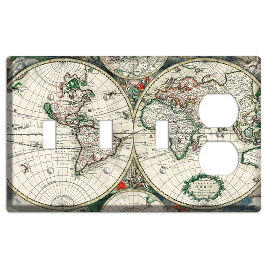 Global Map 3 Toggle / Duplex Wallplate