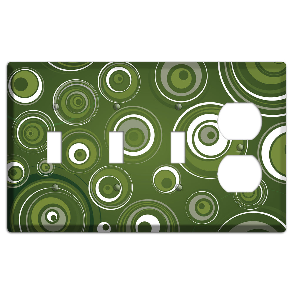 Green Circles 3 Toggle / Duplex Wallplate
