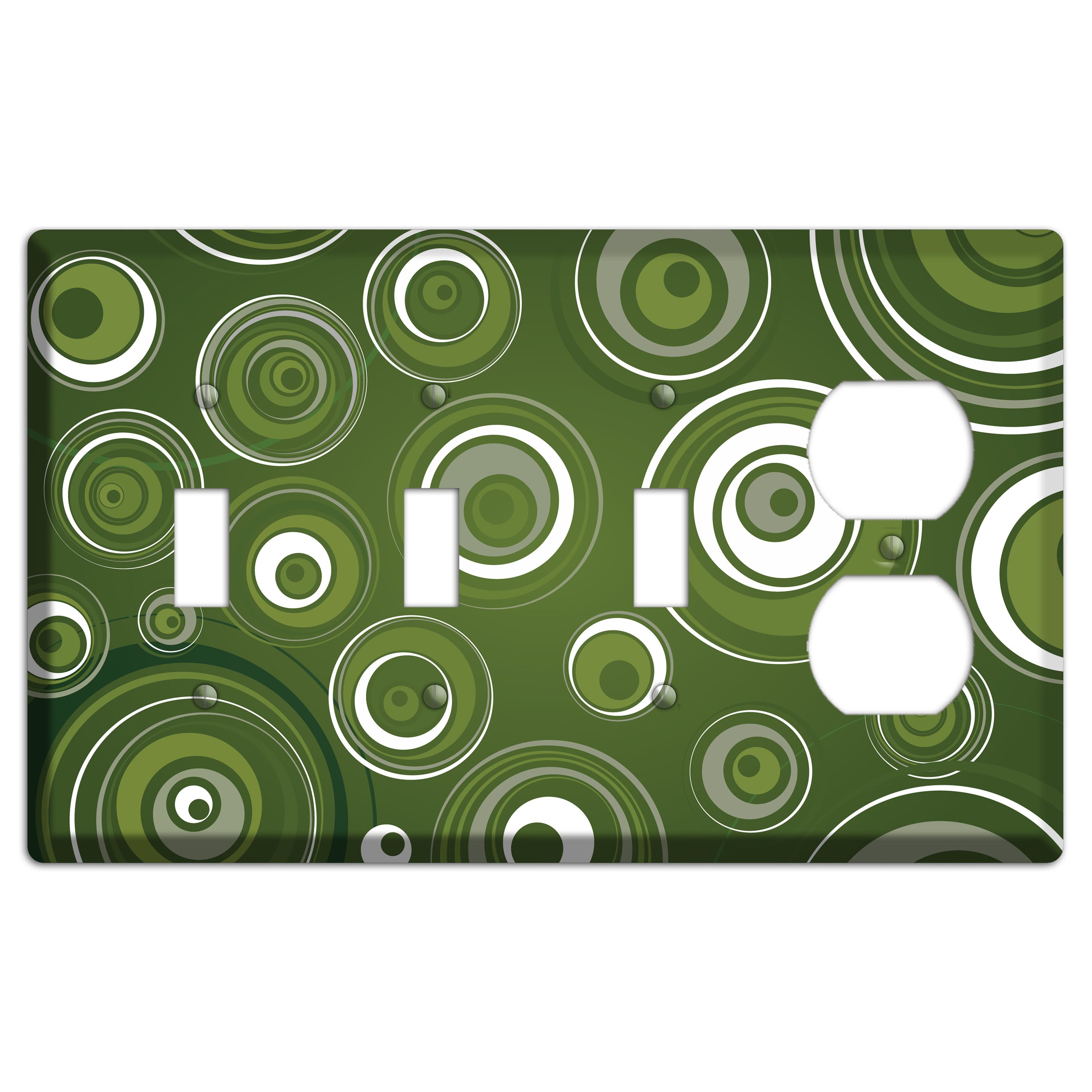 Green Circles 3 Toggle / Duplex Wallplate