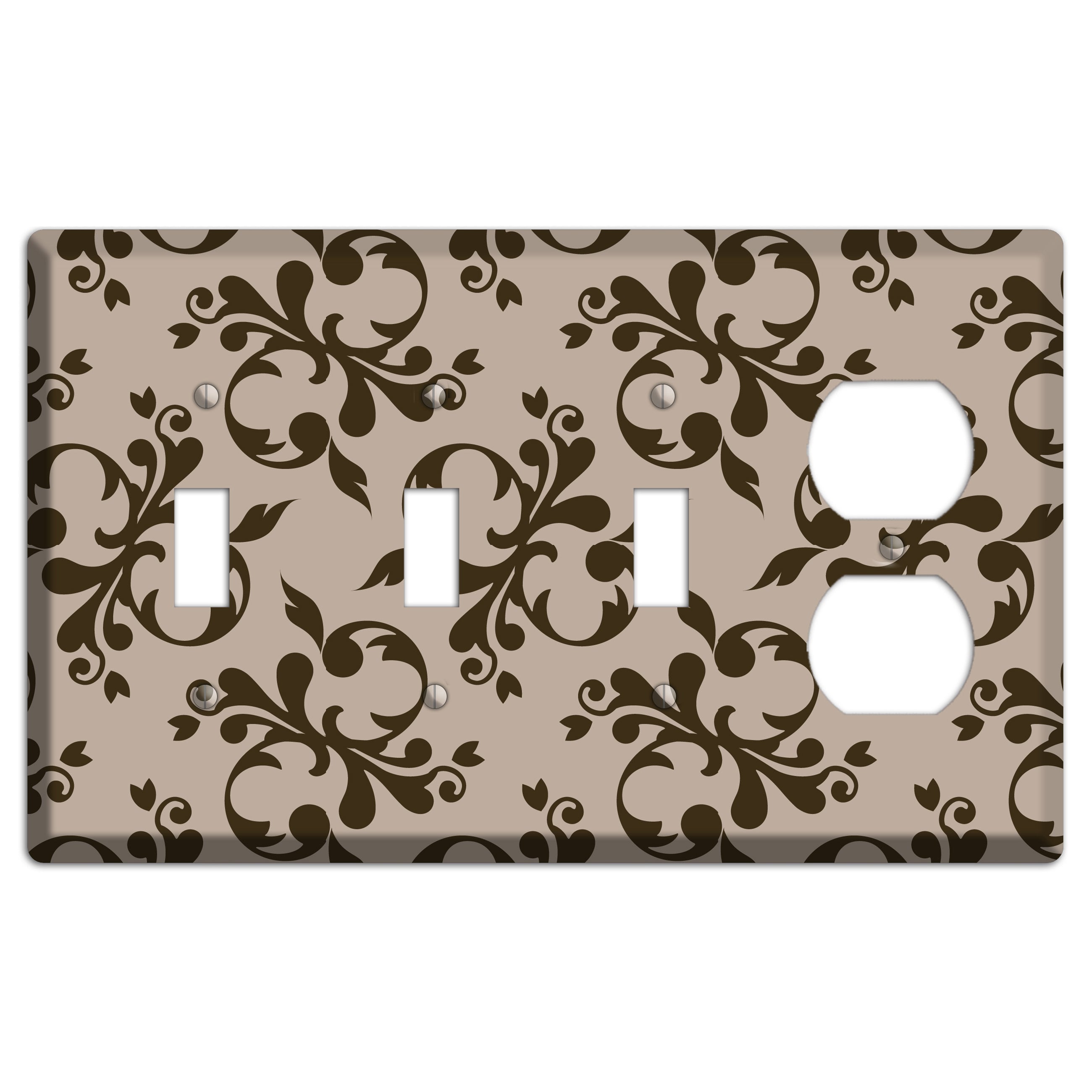 Beige Victorian Toile 3 Toggle / Duplex Wallplate