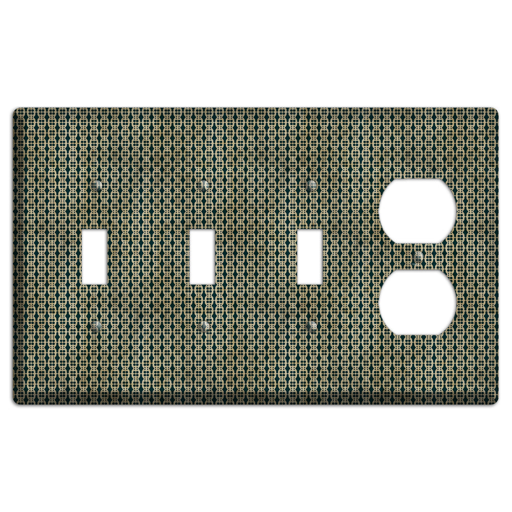 Dark Green Grunge Tiny Tiled Tapestry 3 3 Toggle / Duplex Wallplate