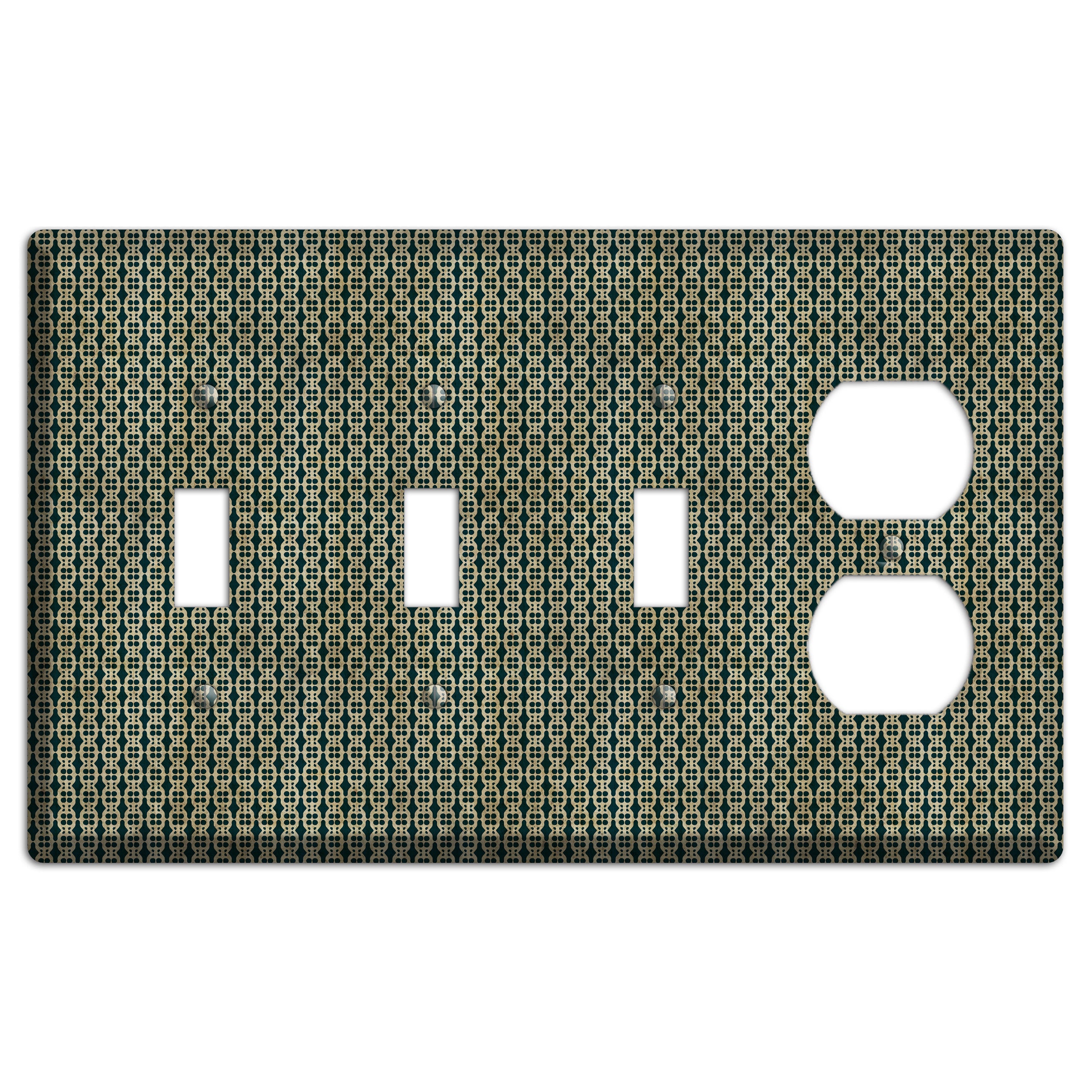 Dark Green Grunge Tiny Tiled Tapestry 3 3 Toggle / Duplex Wallplate
