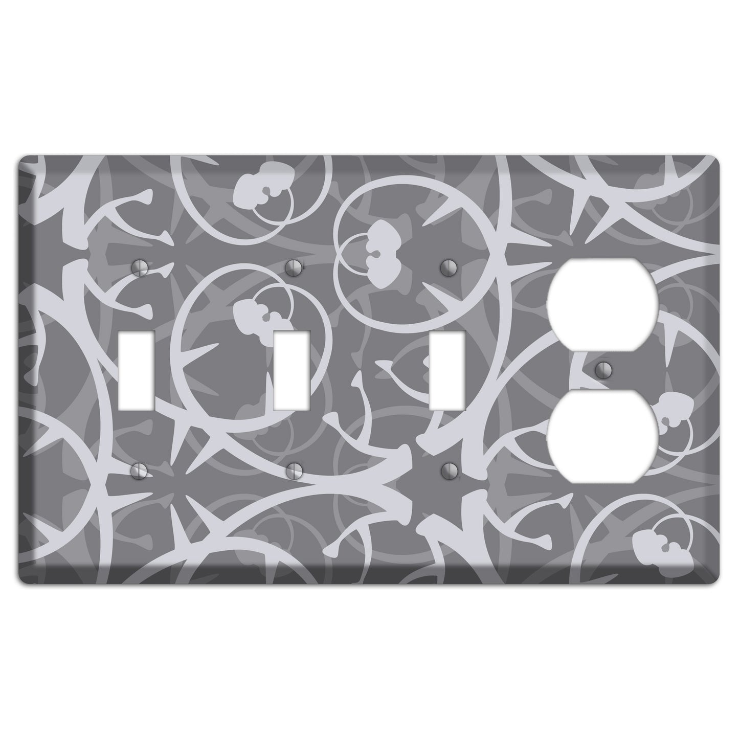 Grey Abstract Swirl 3 Toggle / Duplex Wallplate