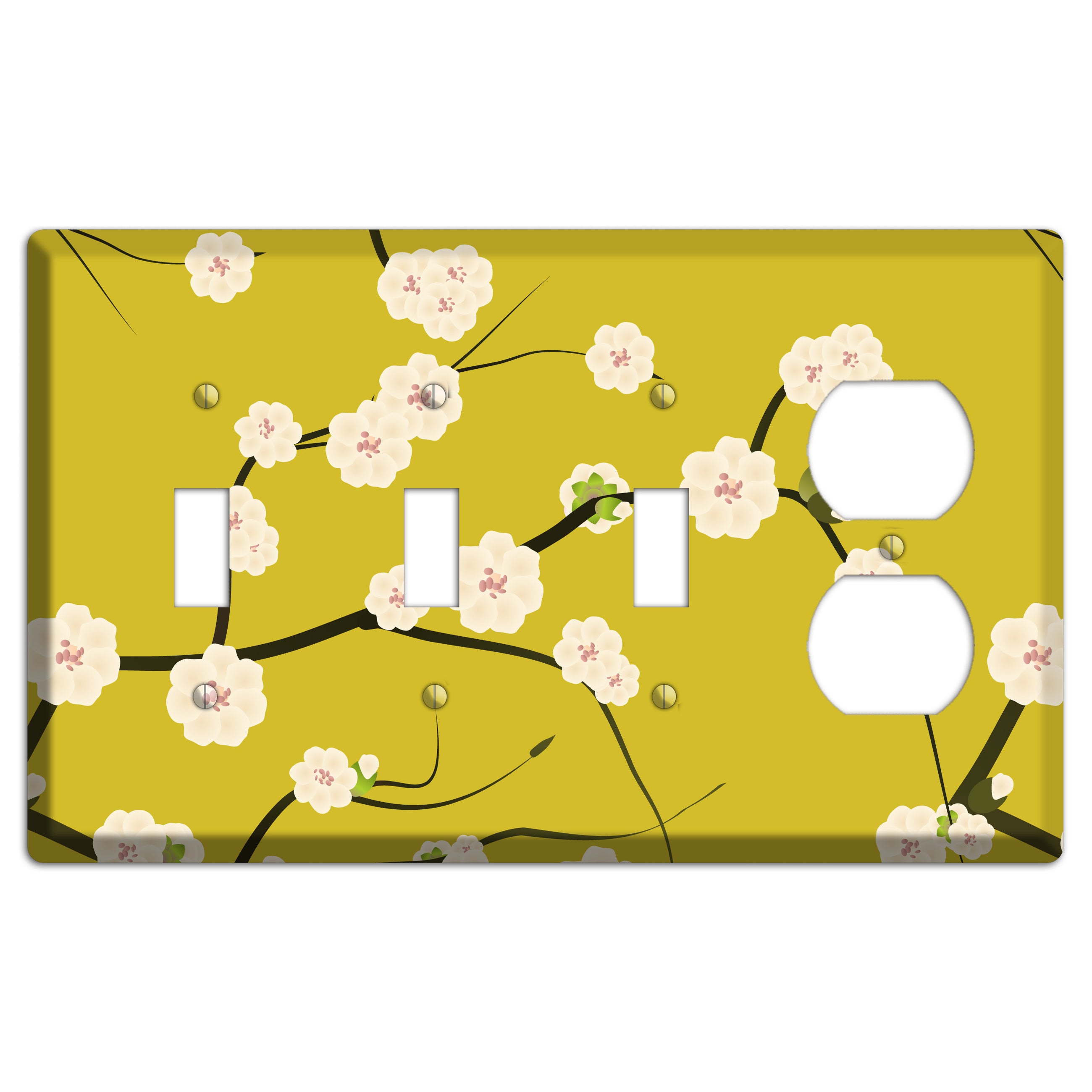 Yellow Chery Blossoms 3 Toggle / Duplex Wallplate