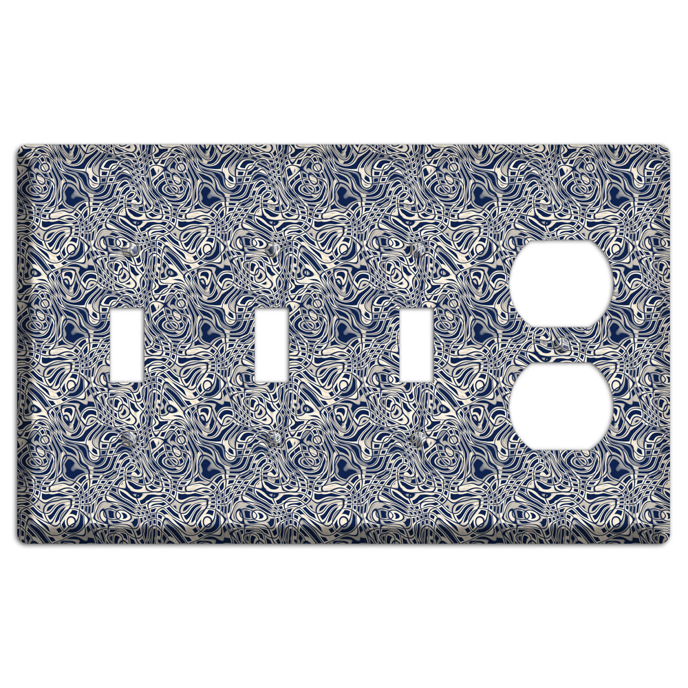 Blue Psychedelic Swirl 3 Toggle / Duplex Wallplate