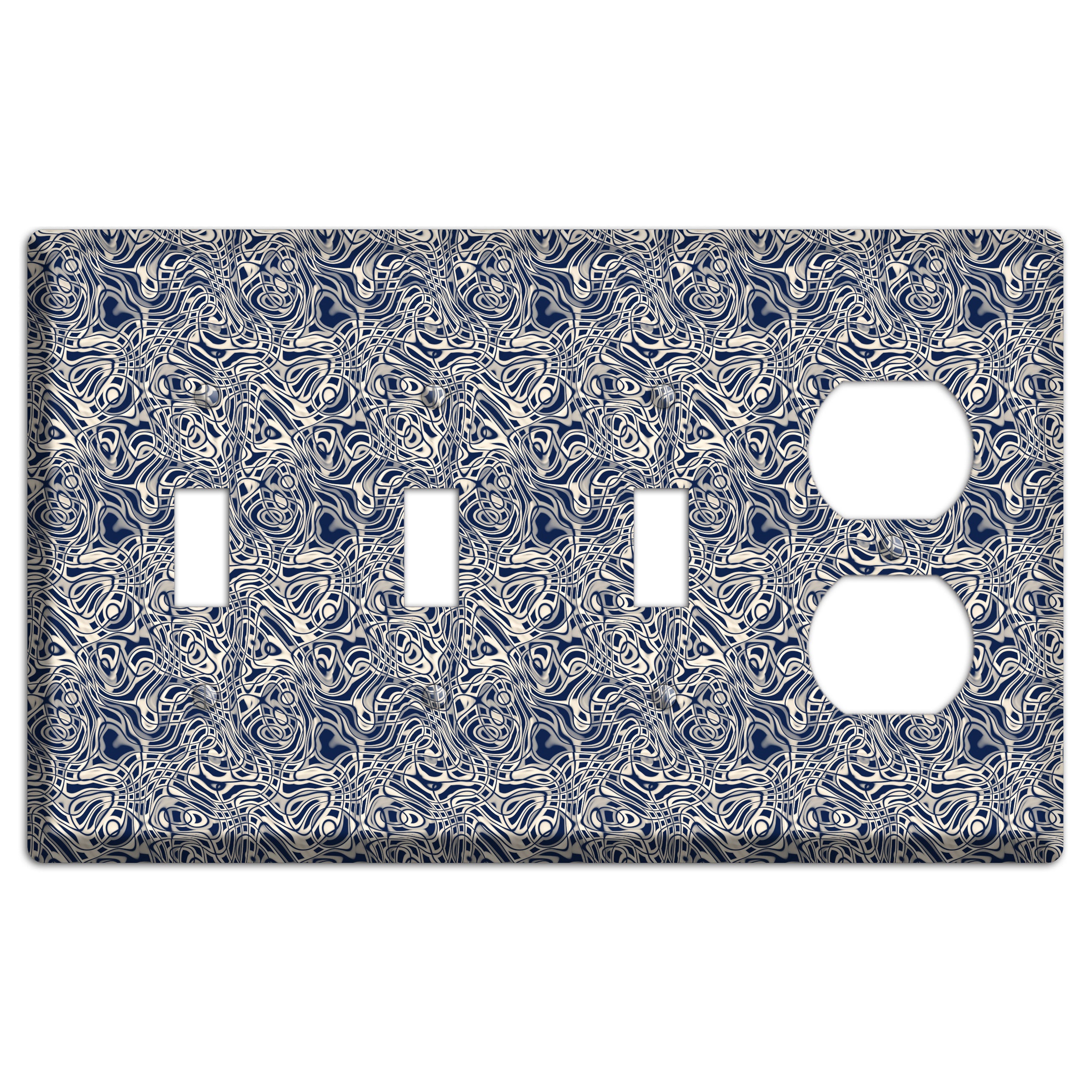 Blue Psychedelic Swirl 3 Toggle / Duplex Wallplate