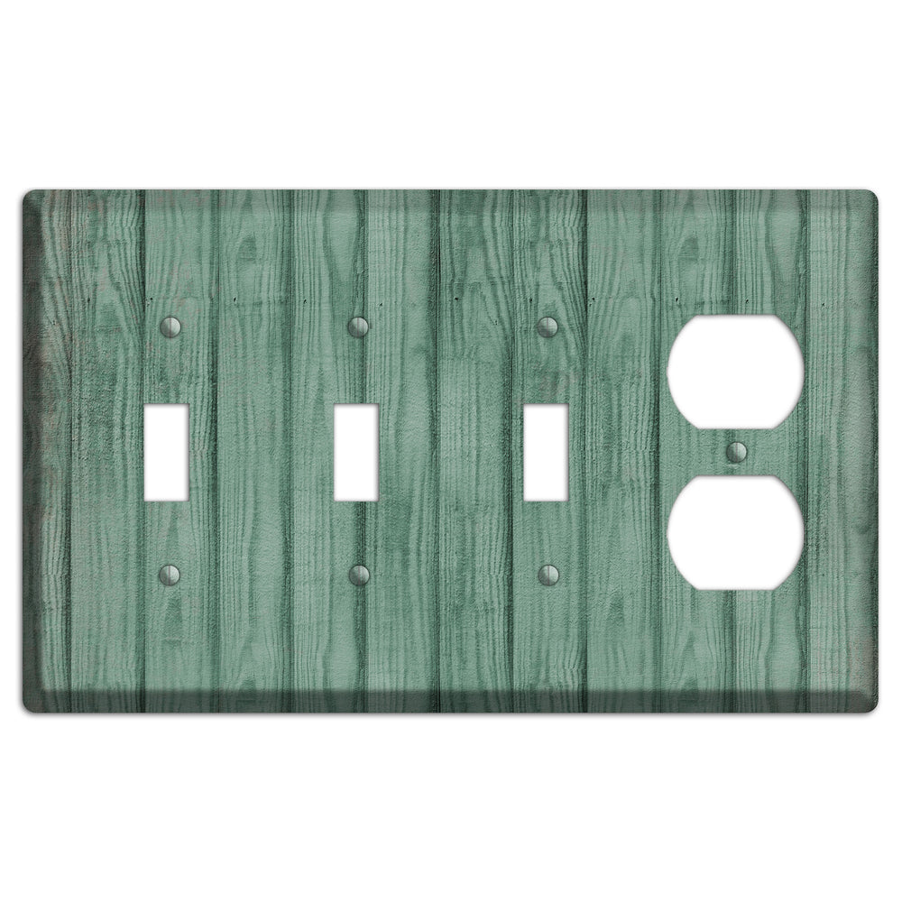 Laurel Weathered Wood 3 Toggle / Duplex Wallplate