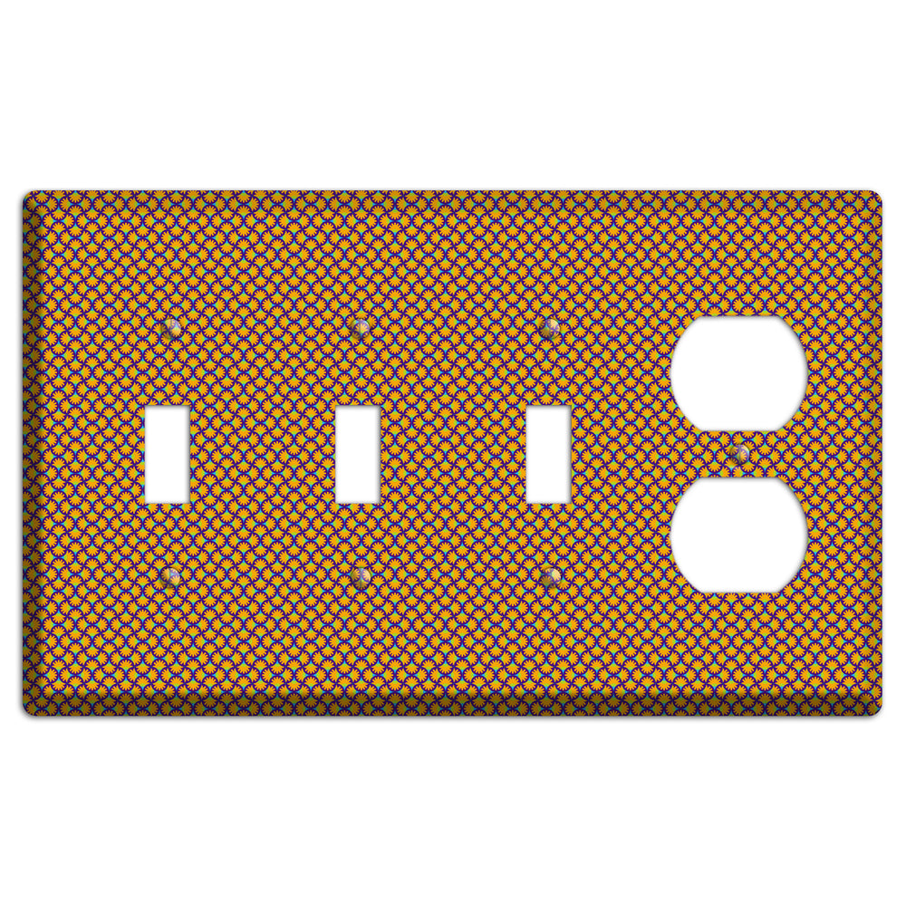 Purple Orange Green Scallop Translation 3 Toggle / Duplex Wallplate