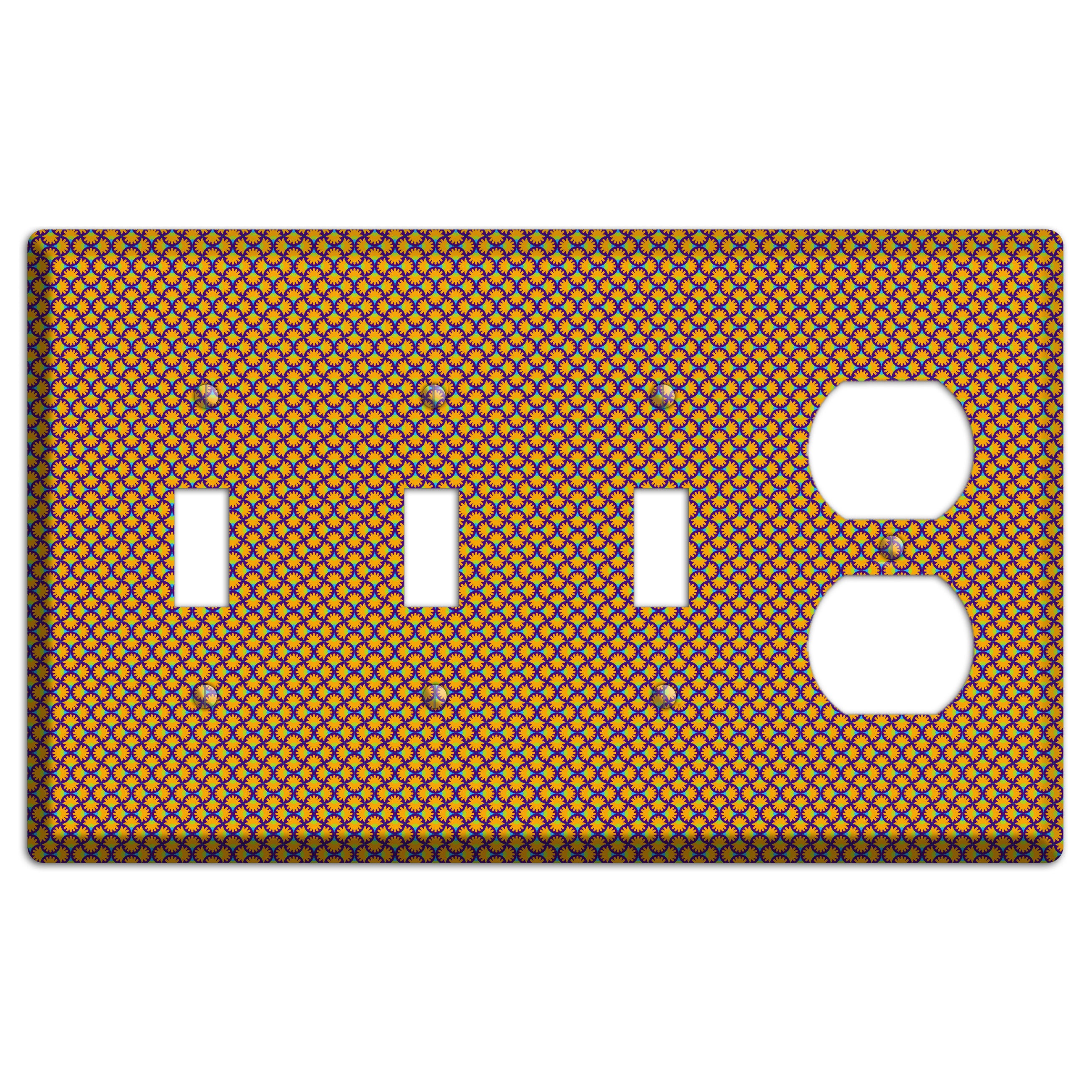Purple Orange Green Scallop Translation 3 Toggle / Duplex Wallplate