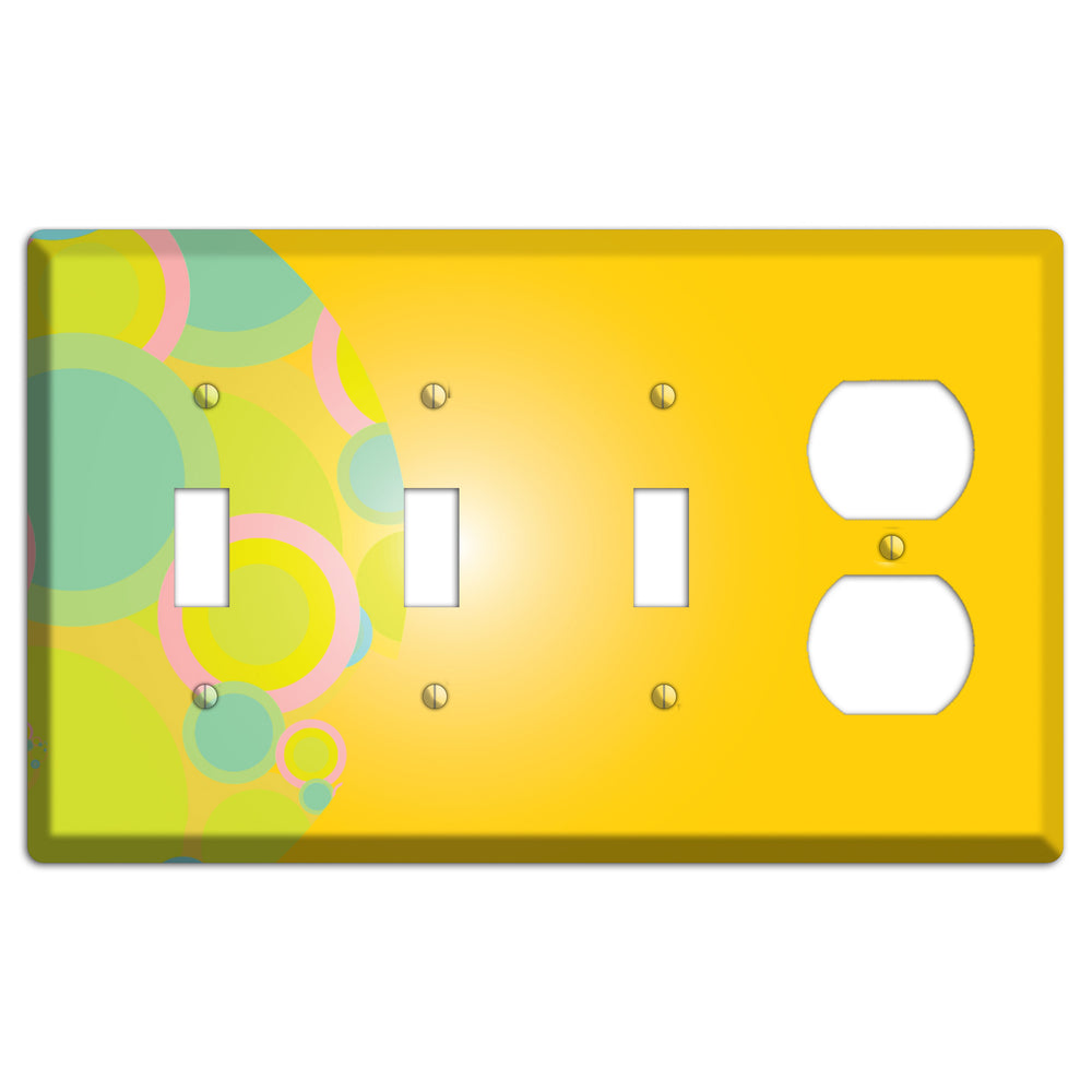 Yellow Circles 3 Toggle / Duplex Wallplate