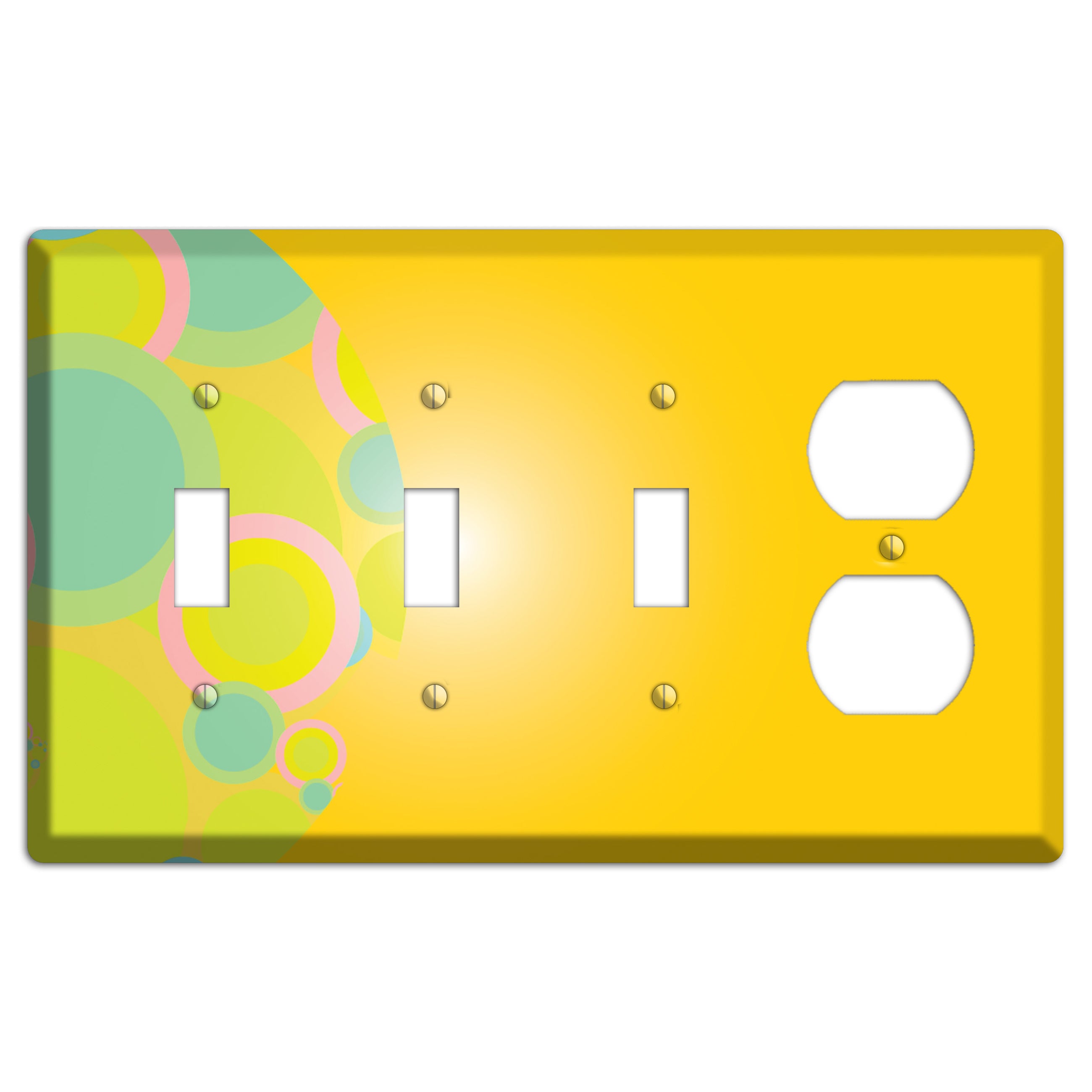 Yellow Circles 3 Toggle / Duplex Wallplate