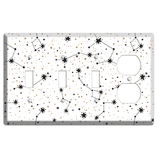 Constellations White 3 Toggle / Duplex Wallplate