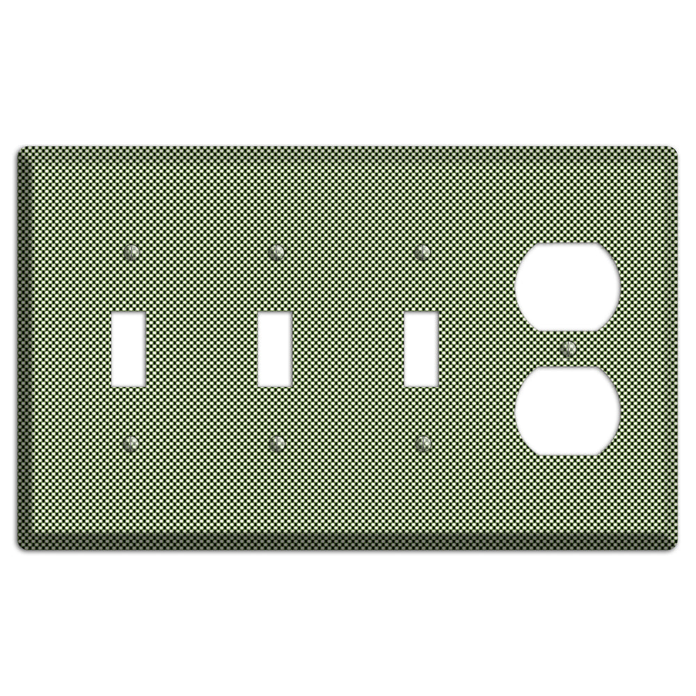 Green Tiny Check 3 Toggle / Duplex Wallplate
