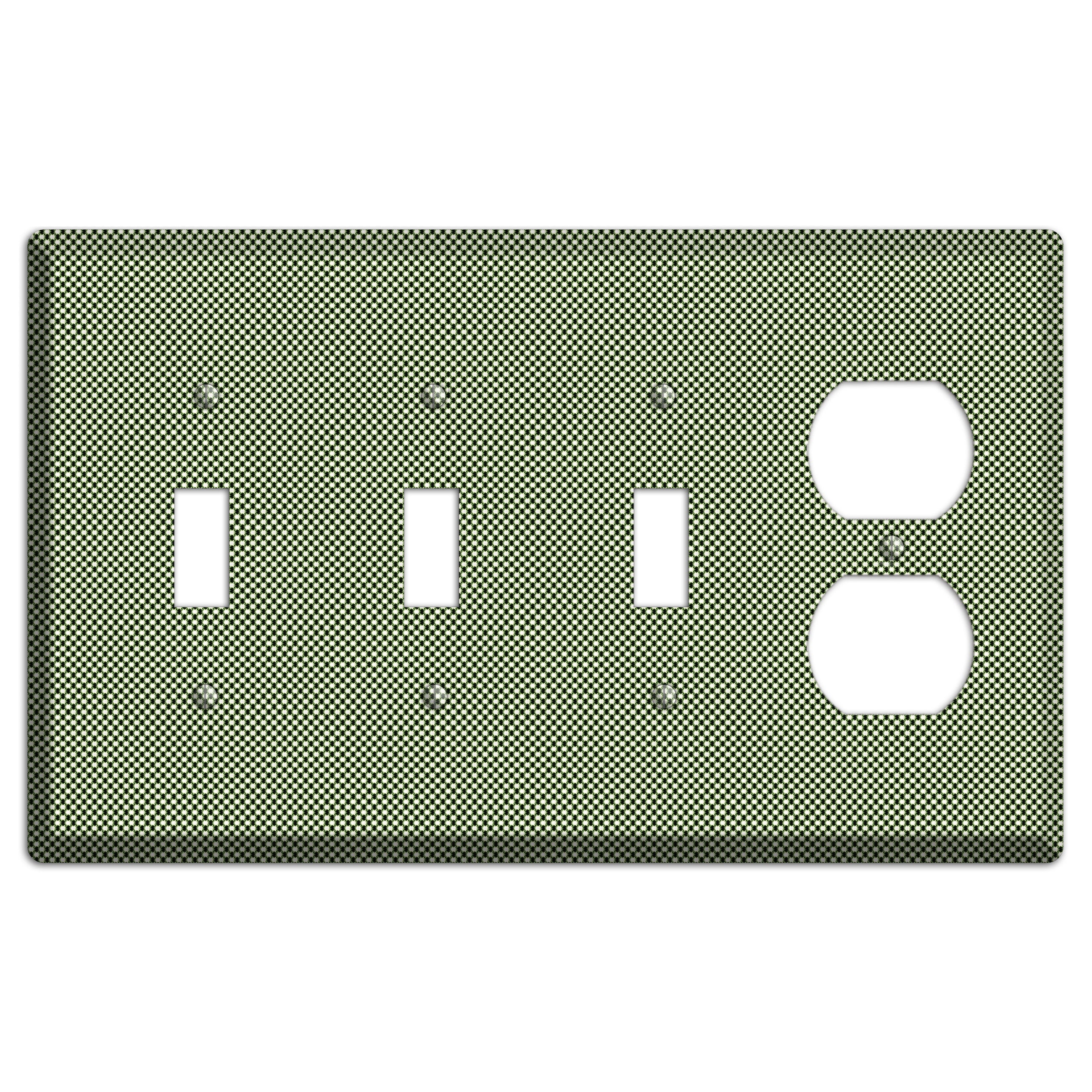 Green Tiny Check 3 Toggle / Duplex Wallplate
