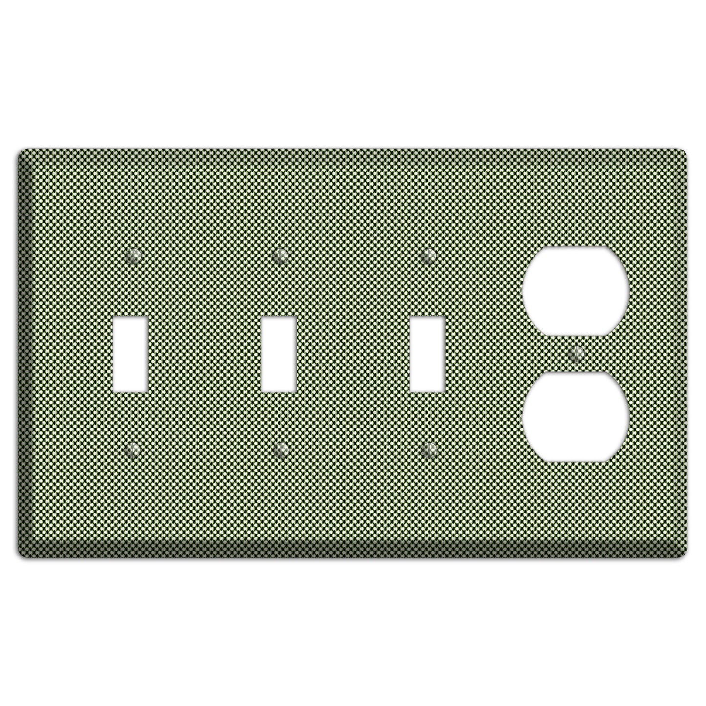 Green Tiny Check 3 Toggle / Duplex Wallplate