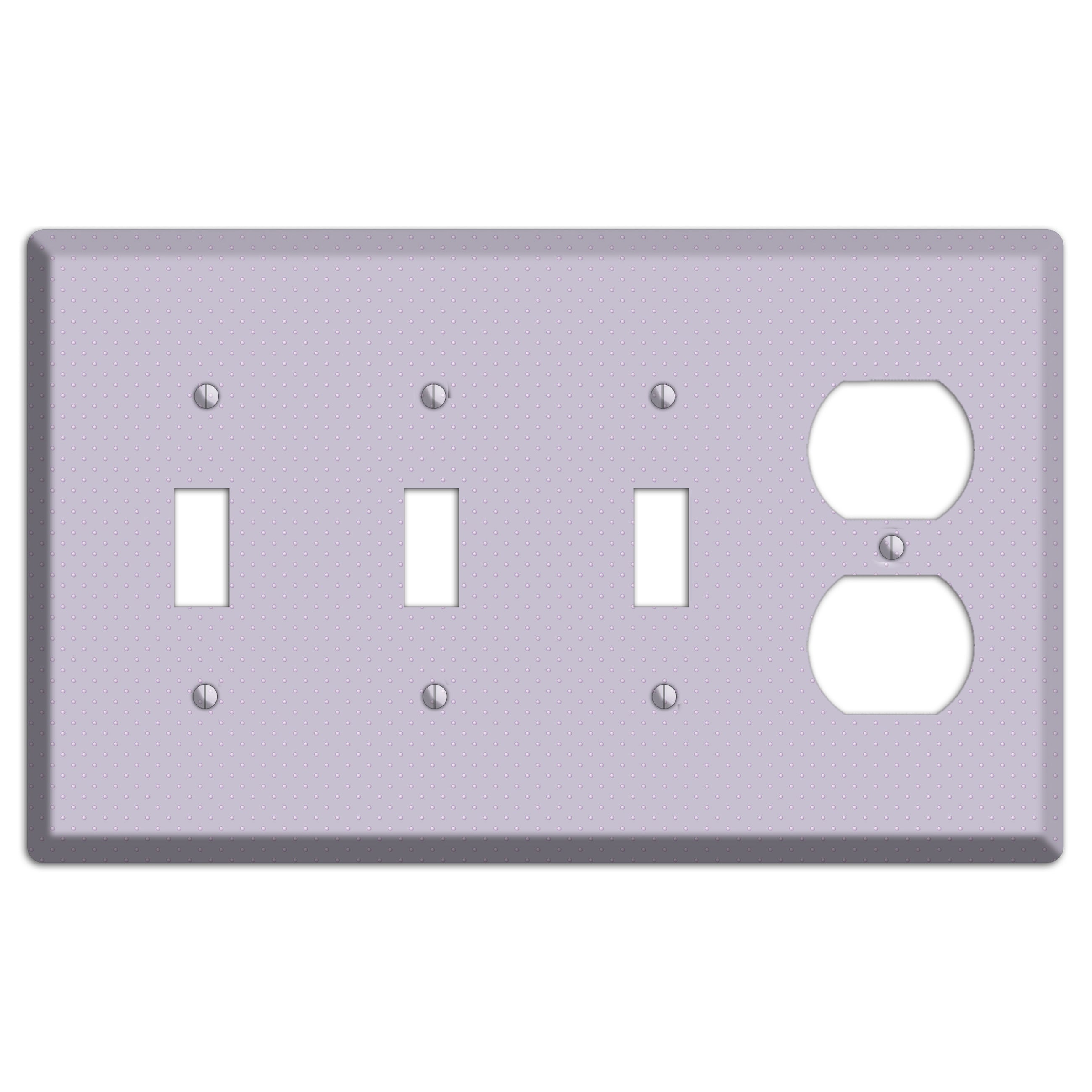 Lavender with Tiny Dots 3 Toggle / Duplex Wallplate