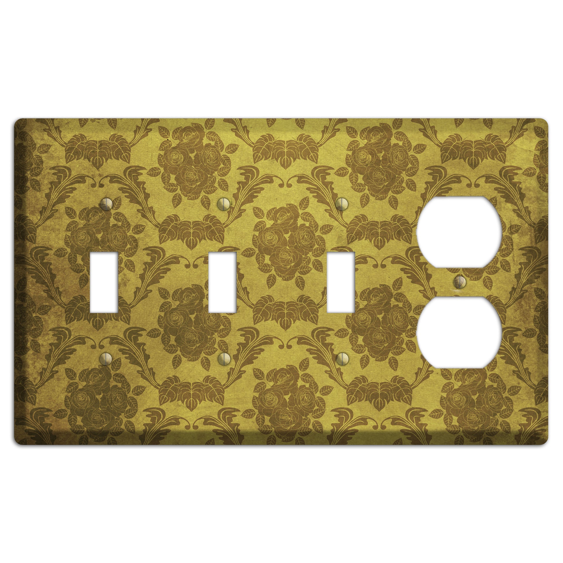 Pesto Vintage Rose Damask 3 Toggle / Duplex Wallplate