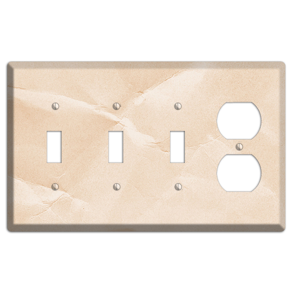 Almond Neutral Texture 3 Toggle / Duplex Wallplate