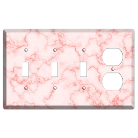 Pink Stained Marble 3 Toggle / Duplex Wallplate