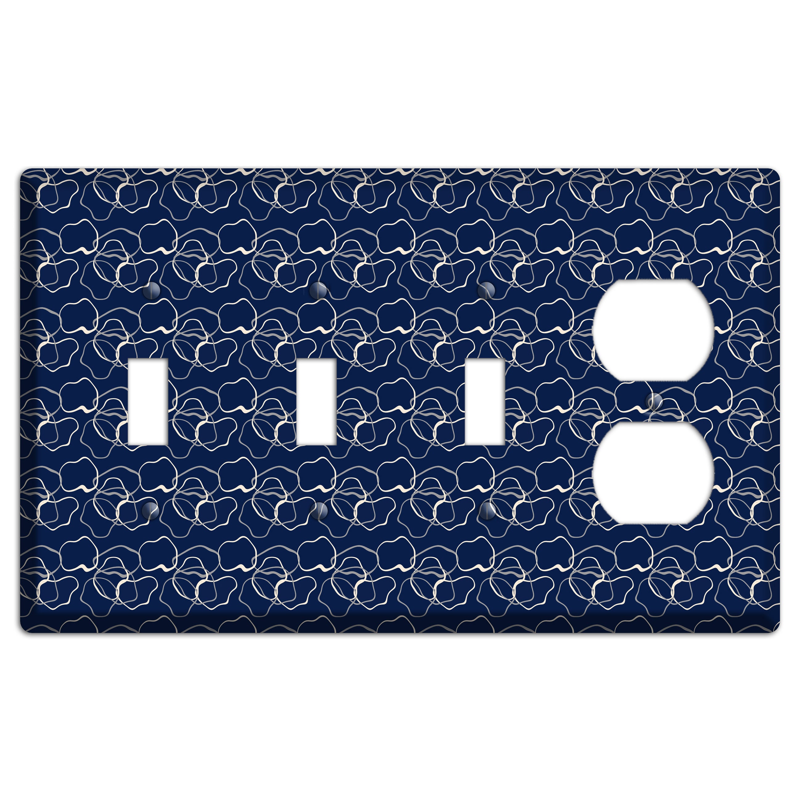 Blue with Irregular Circles 3 Toggle / Duplex Wallplate