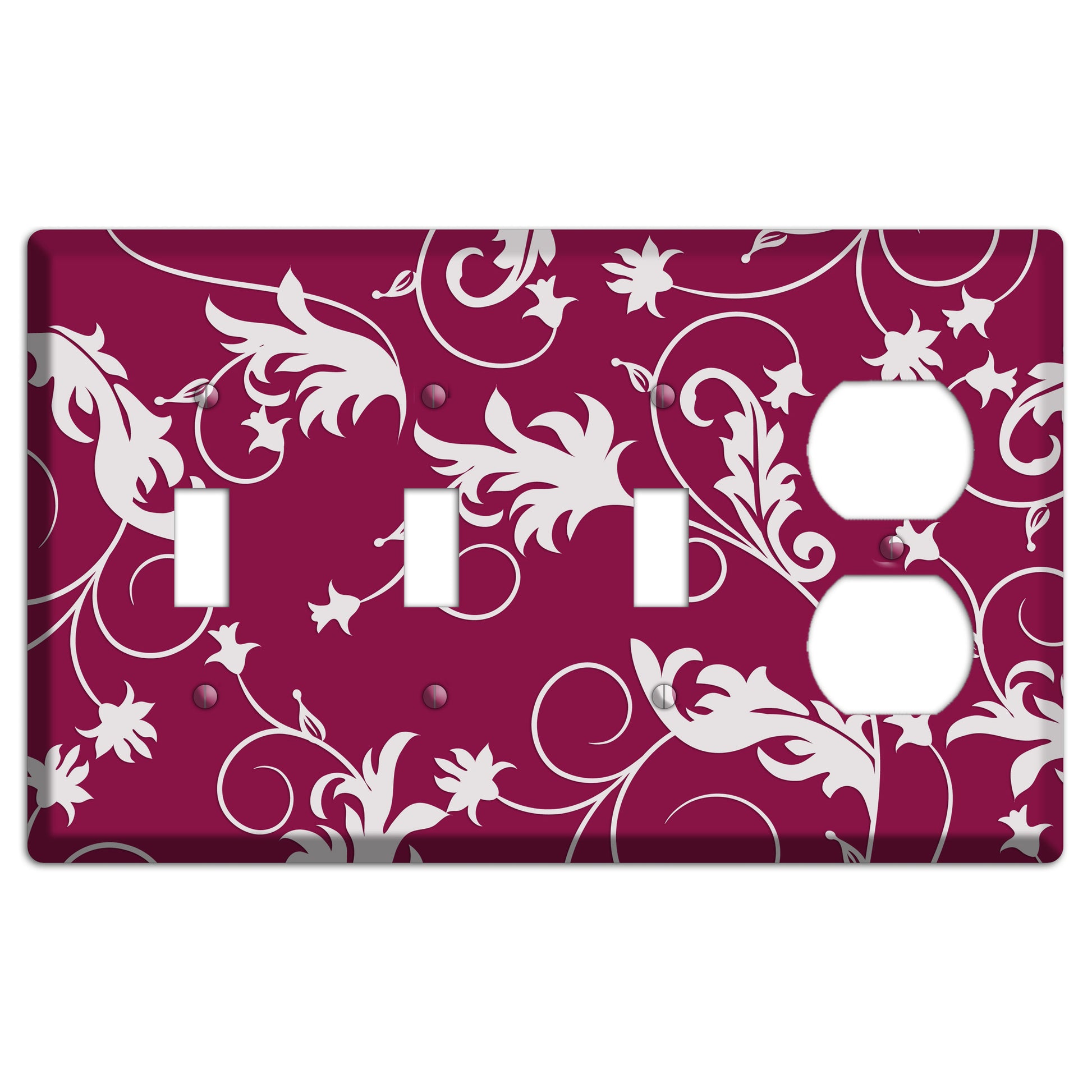 Fuschia Victorian Sprig 3 Toggle / Duplex Wallplate