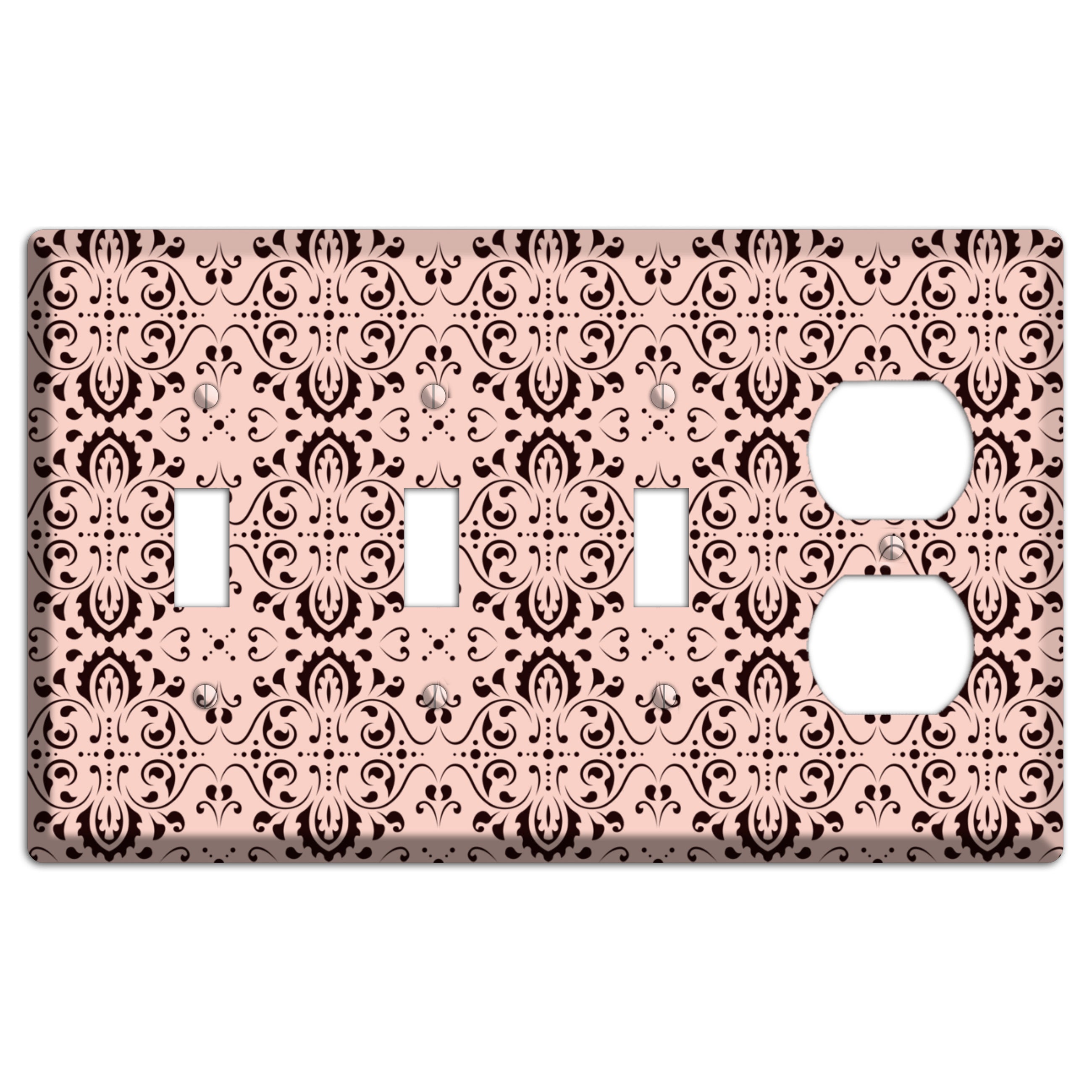 Coral Tapestry Cartouche 3 Toggle / Duplex Wallplate