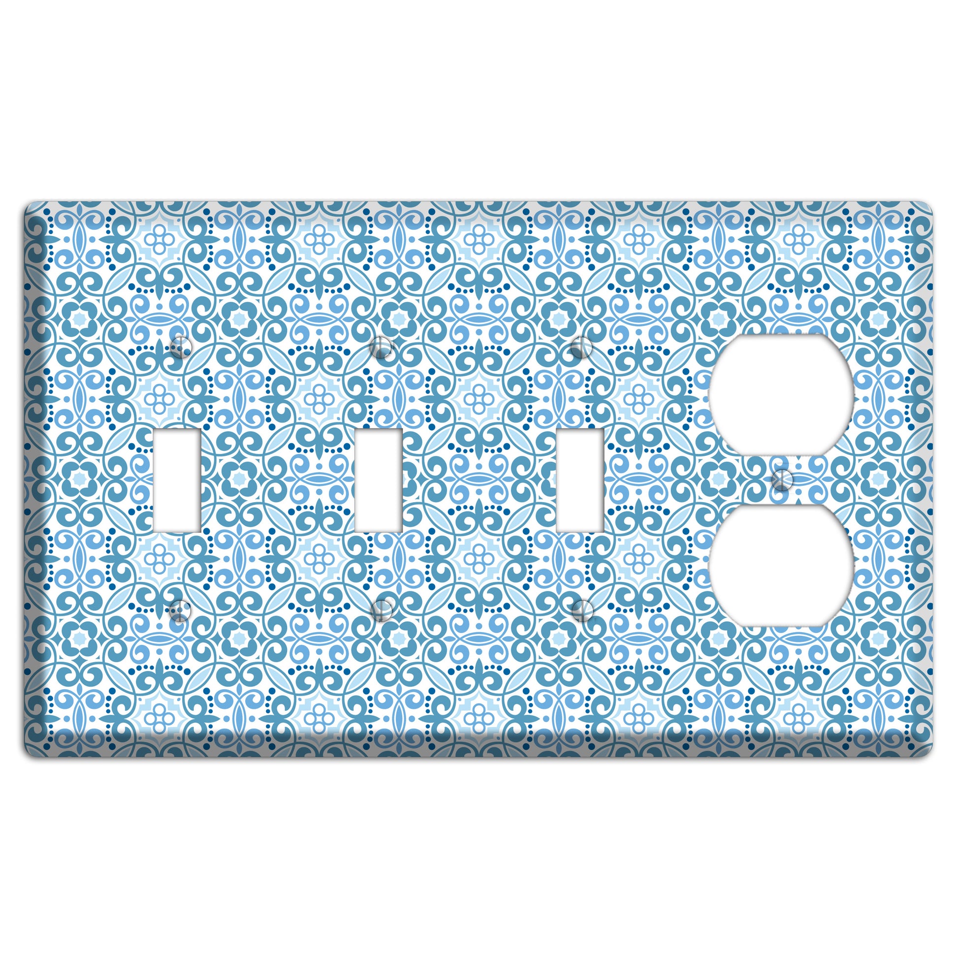 Multi Blue Foulard 3 Toggle / Duplex Wallplate
