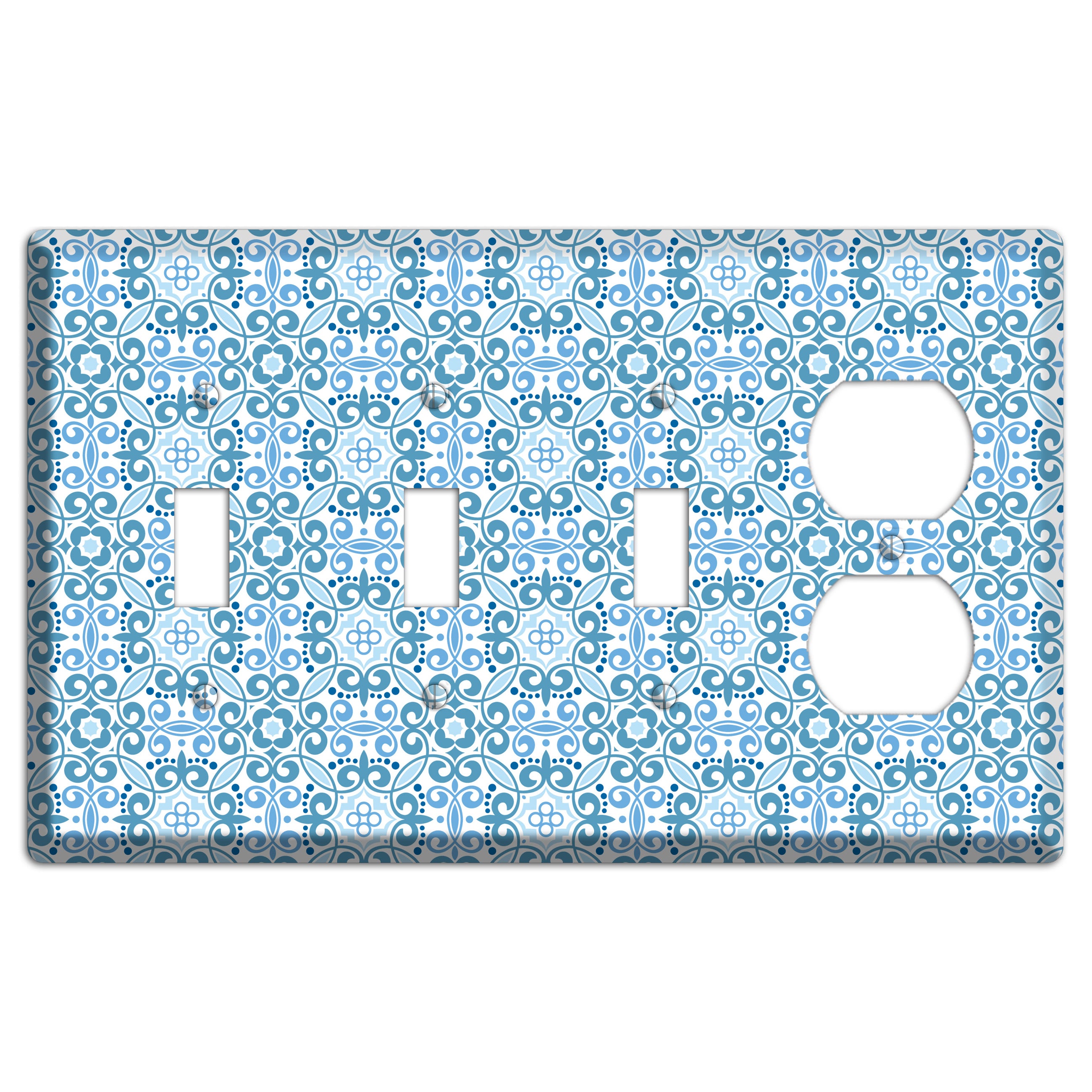 Multi Blue Foulard 3 Toggle / Duplex Wallplate