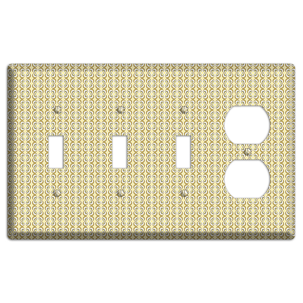 Yellow Offset Bullseye 3 Toggle / Duplex Wallplate