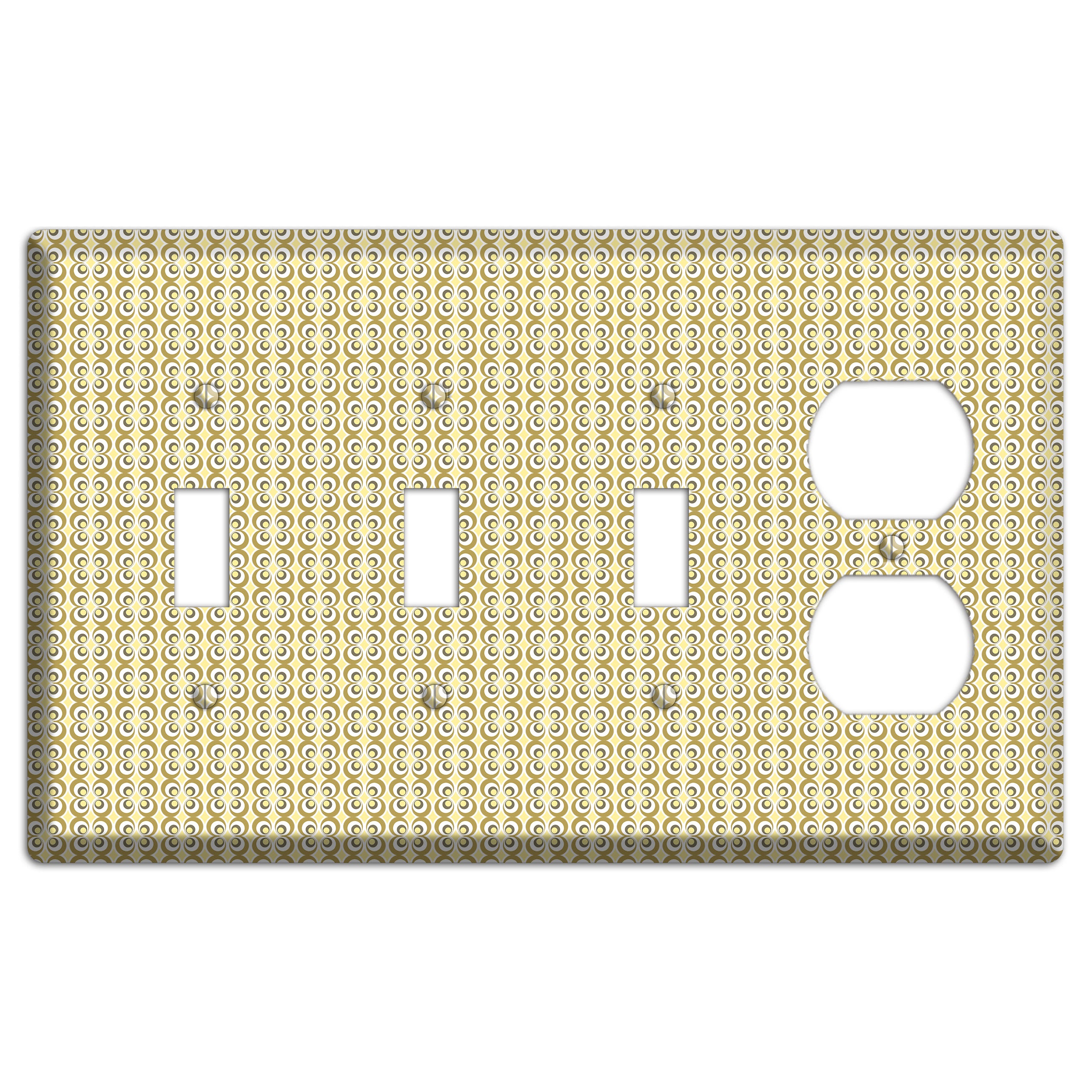 Yellow Offset Bullseye 3 Toggle / Duplex Wallplate