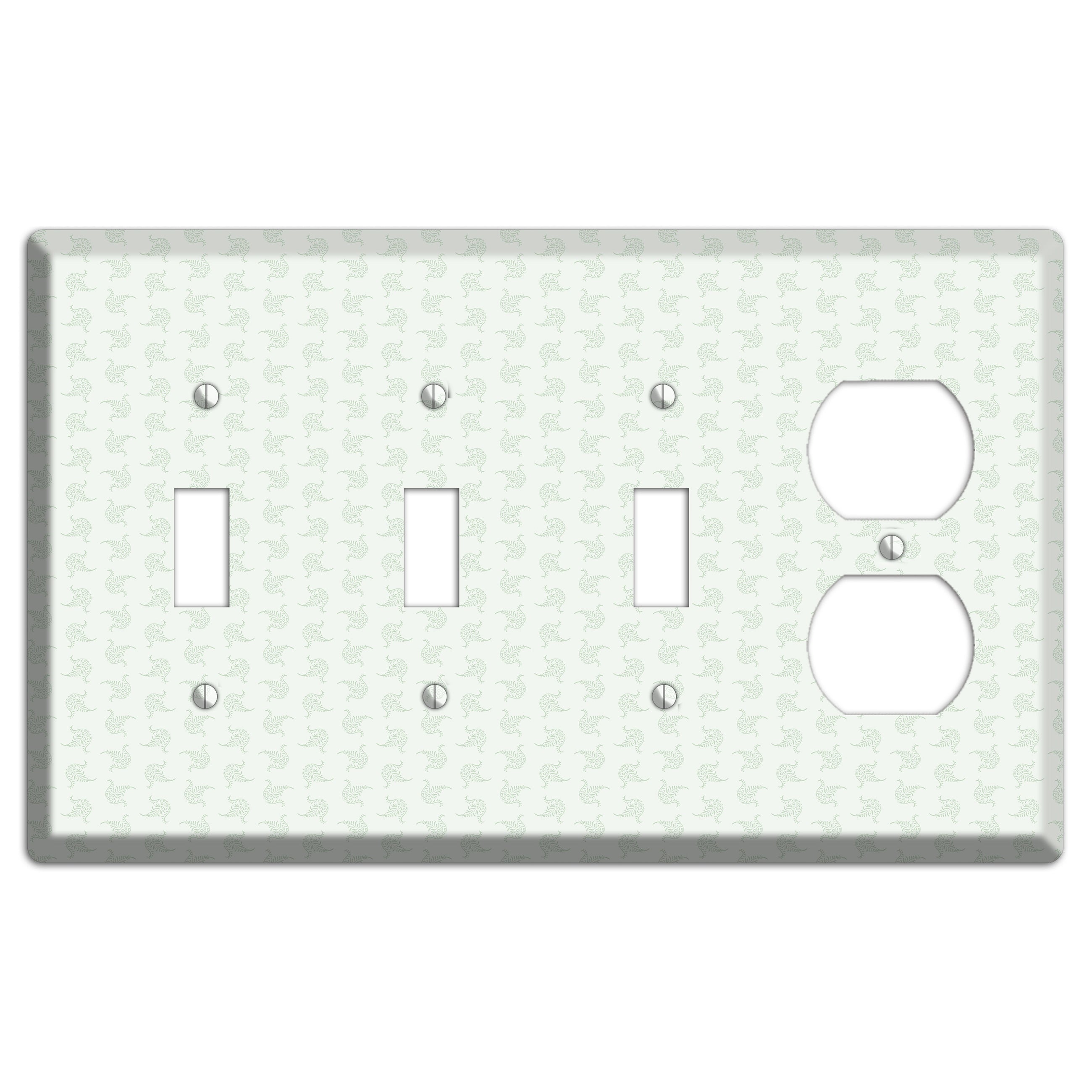 Mint Tiny Trefoil Cartouche 3 Toggle / Duplex Wallplate