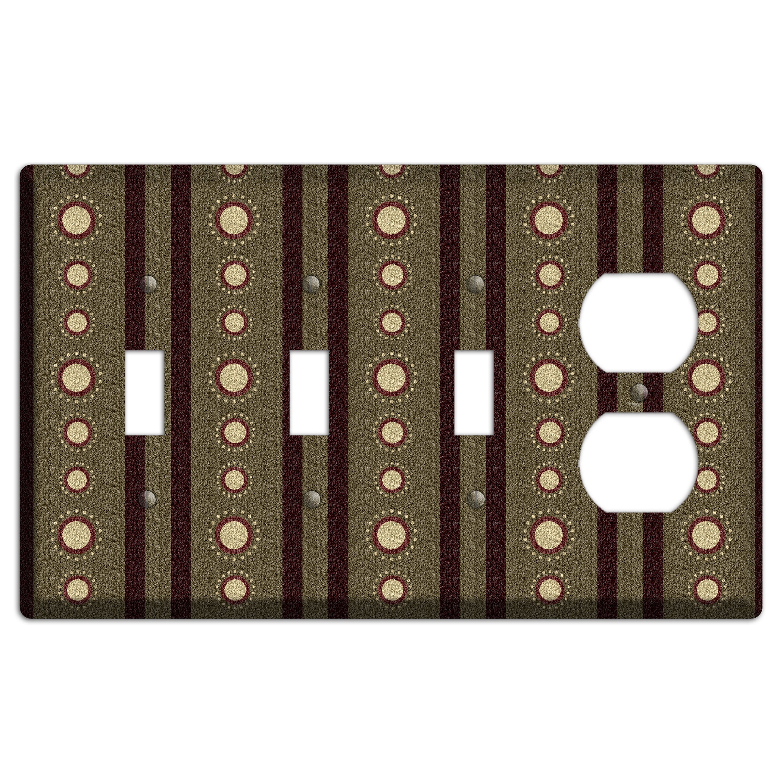 Multi Brown Suzani 3 Toggle / Duplex Wallplate