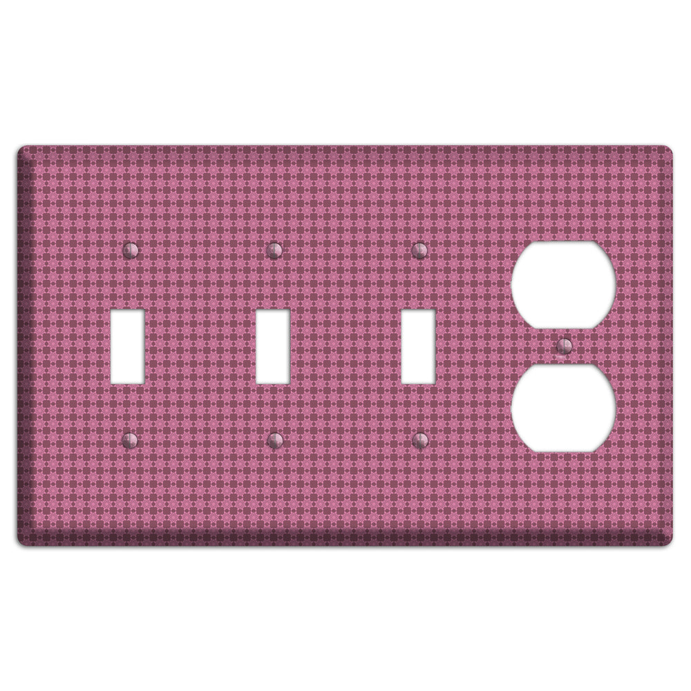 Multi Pink Tiled 3 Toggle / Duplex Wallplate