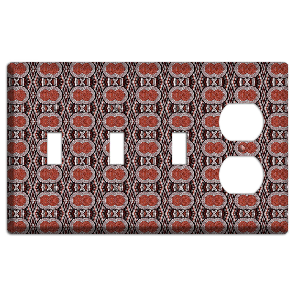 Red Tapestry 3 Toggle / Duplex Wallplate