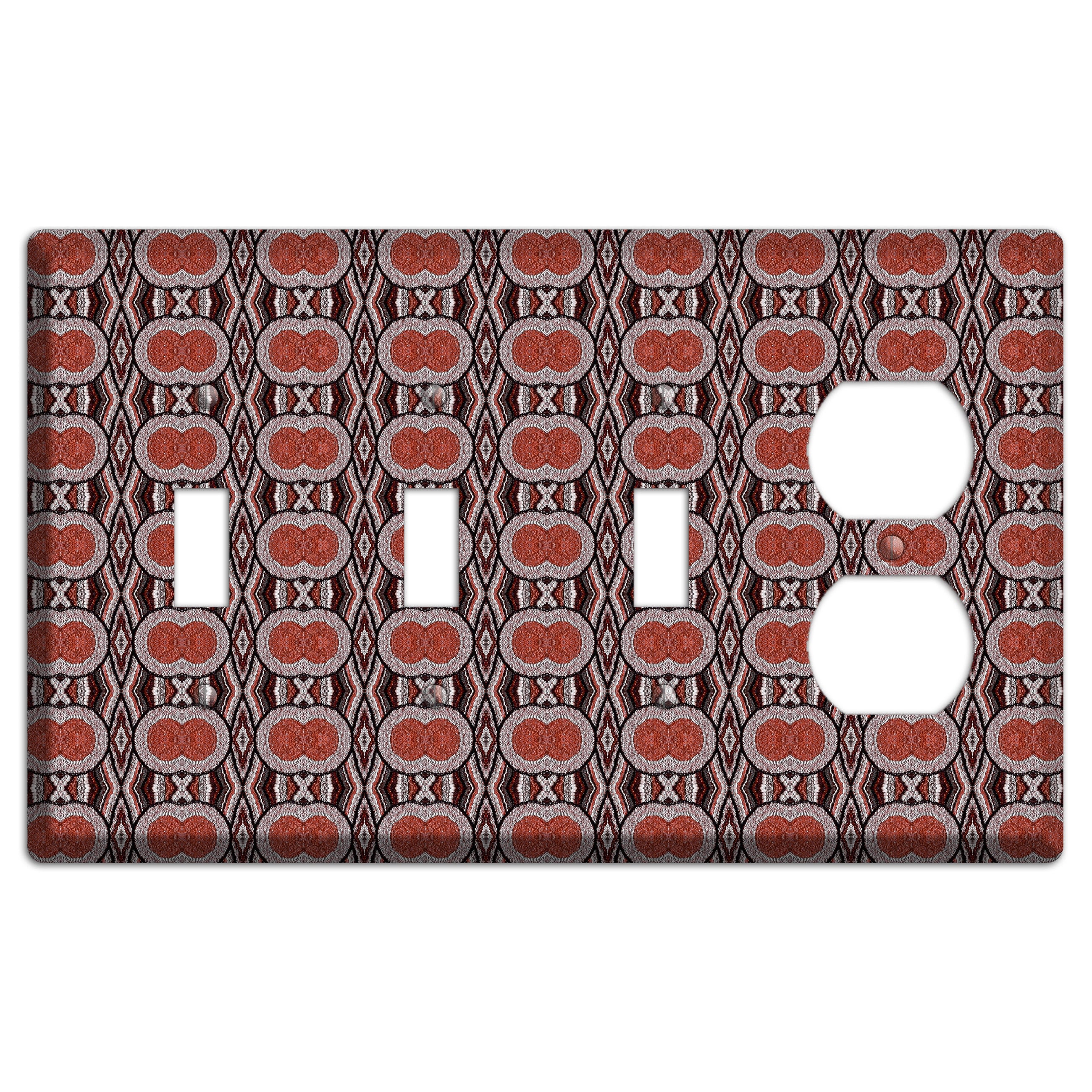 Red Tapestry 3 Toggle / Duplex Wallplate