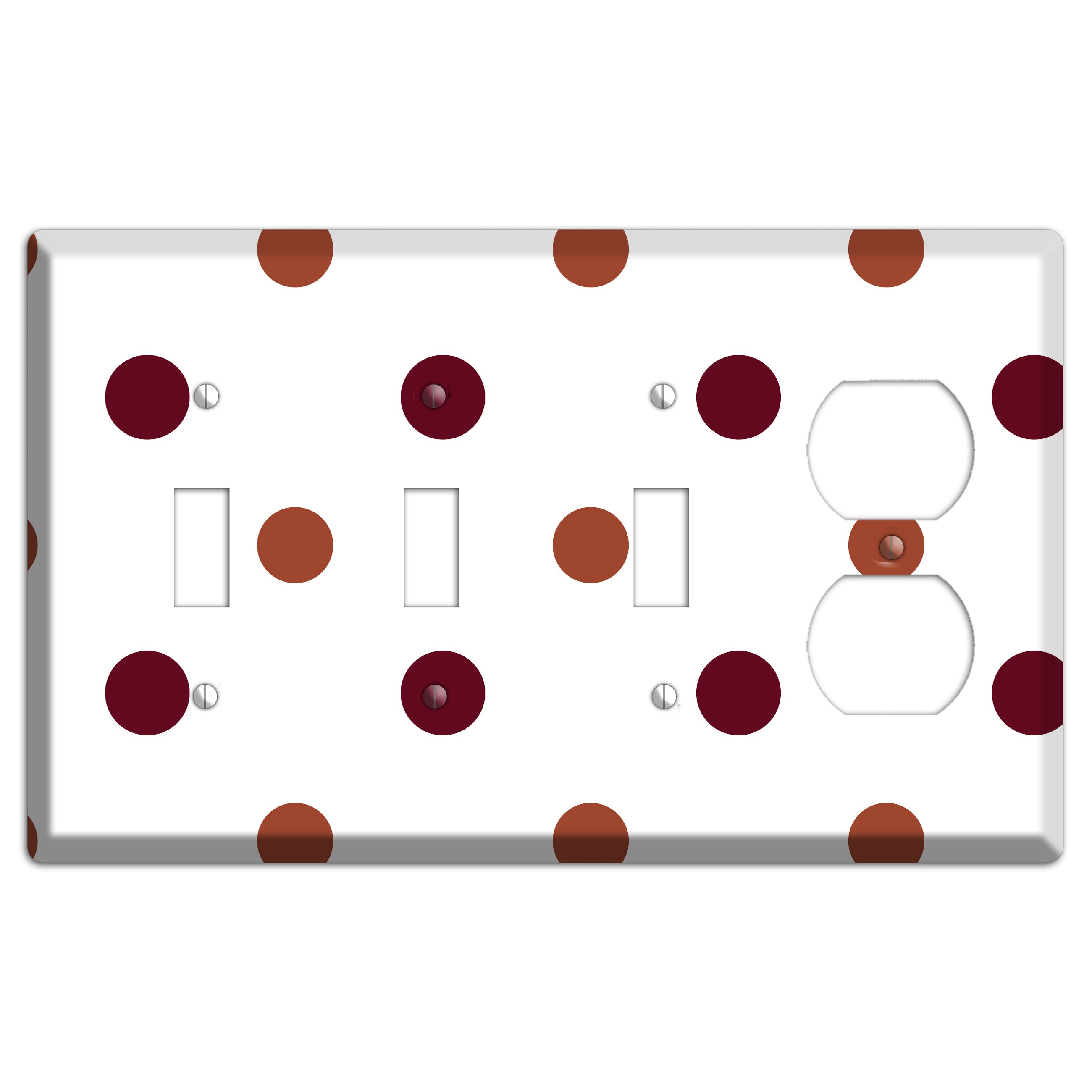 Multi Brown Medium Polka Dots 3 Toggle / Duplex Wallplate