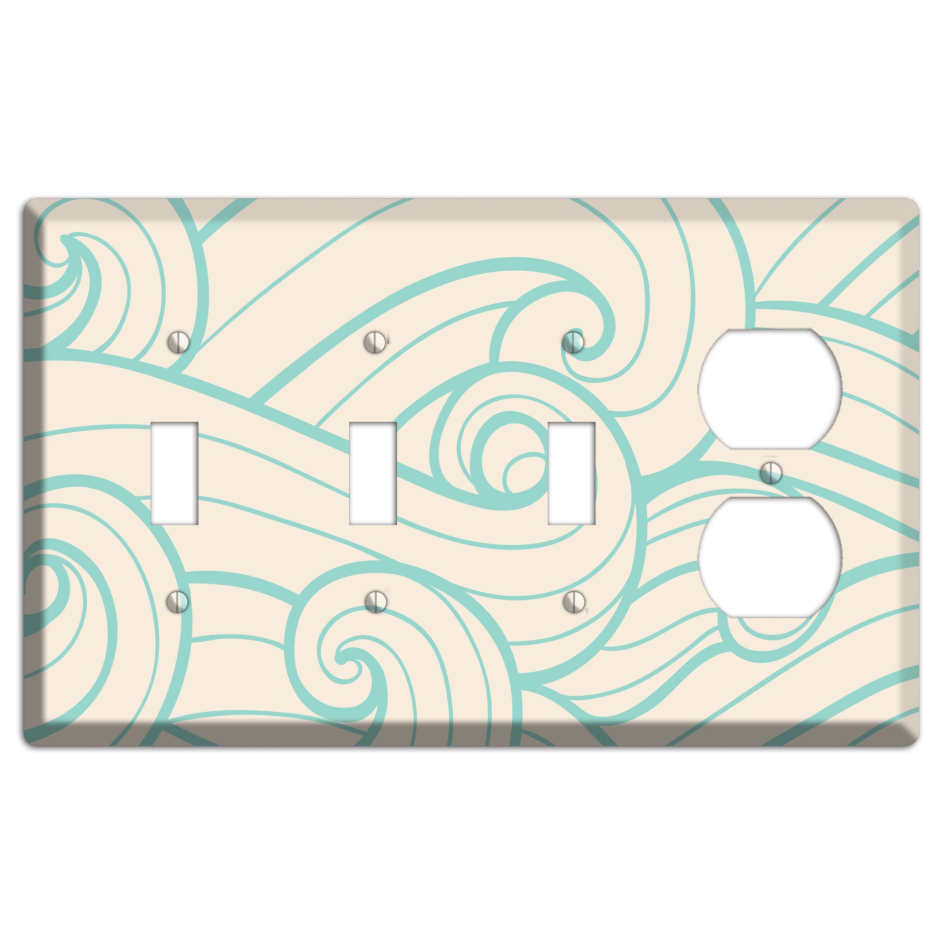 Abstract Curl Cream 3 Toggle / Duplex Wallplate